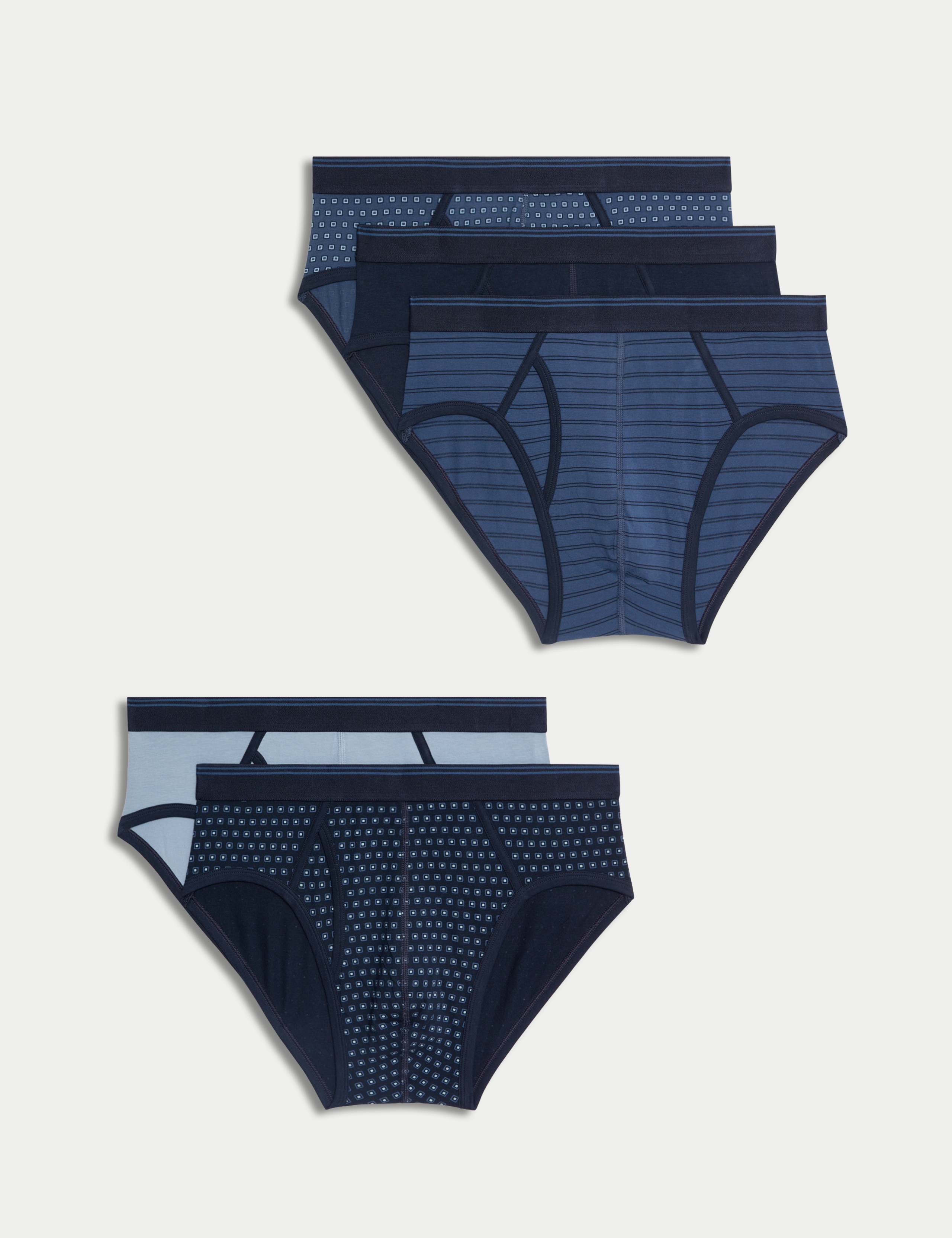 5pk Cotton Stretch Assorted Pattern Briefs