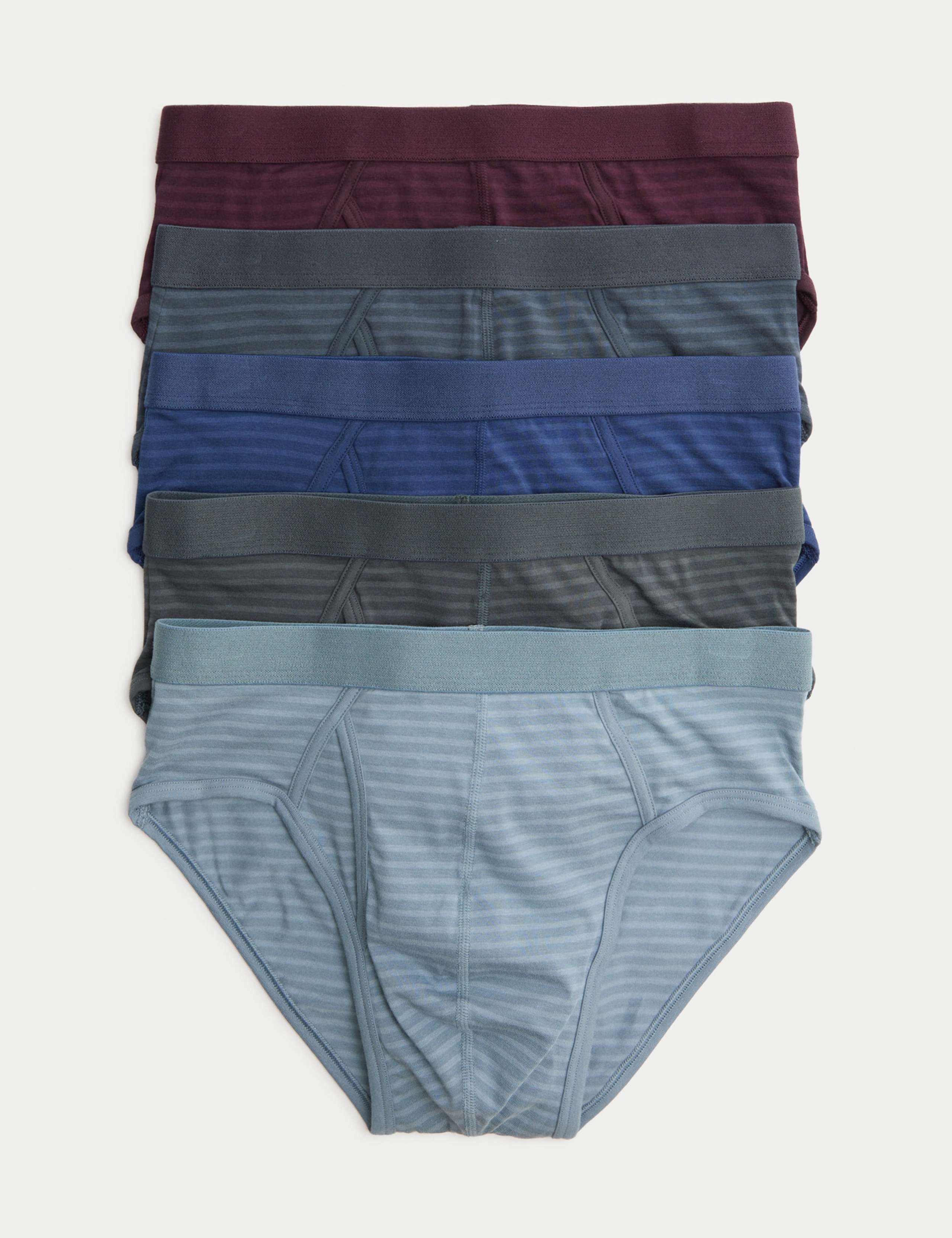 5pk Cotton Stretch Cool & Fresh™ Striped  Trunks