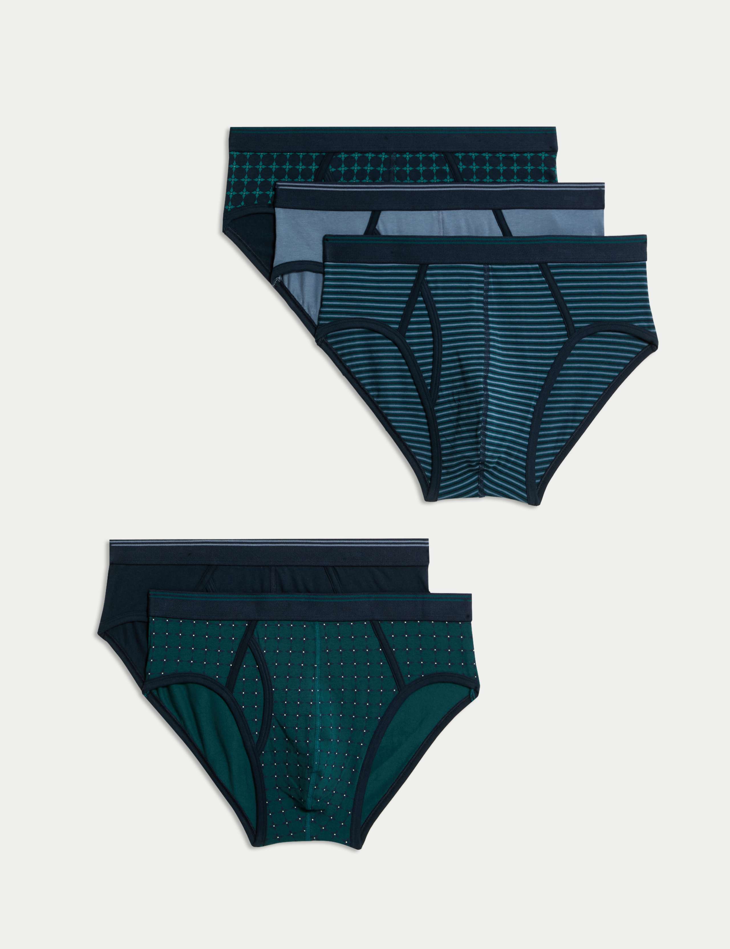 5pk Cotton Stretch Cool & Fresh™ Geometric Briefs