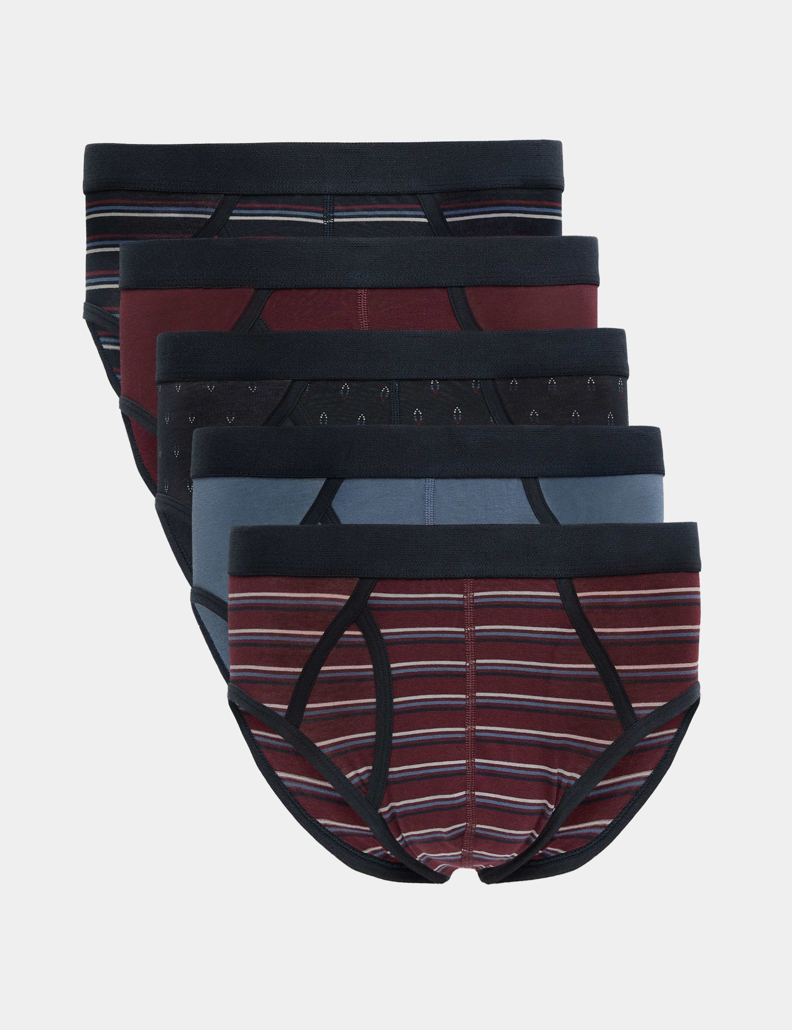 5pk Cotton Rich Stretch Striped Briefs
