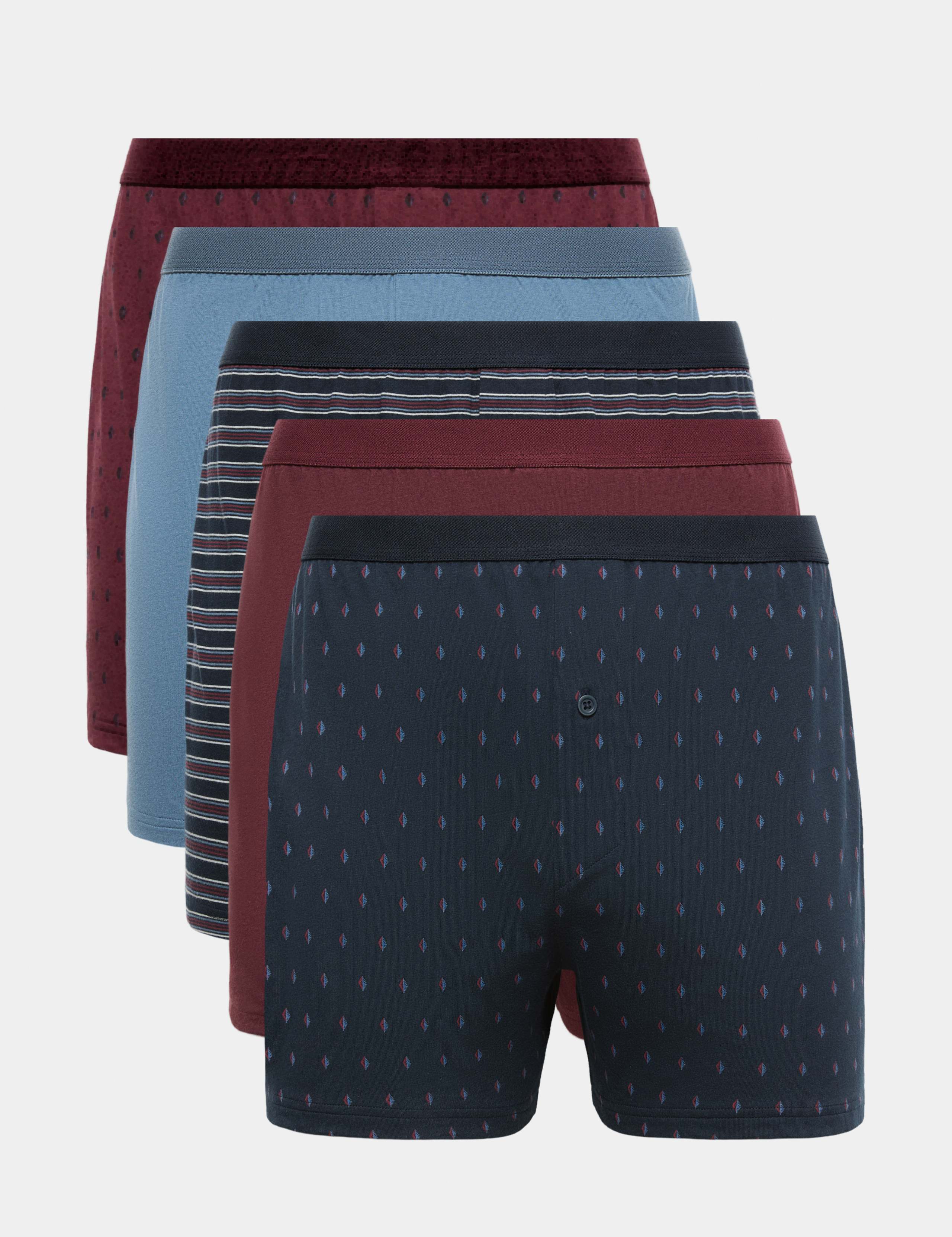 5 Pack Pure Cotton Jersey Boxers
