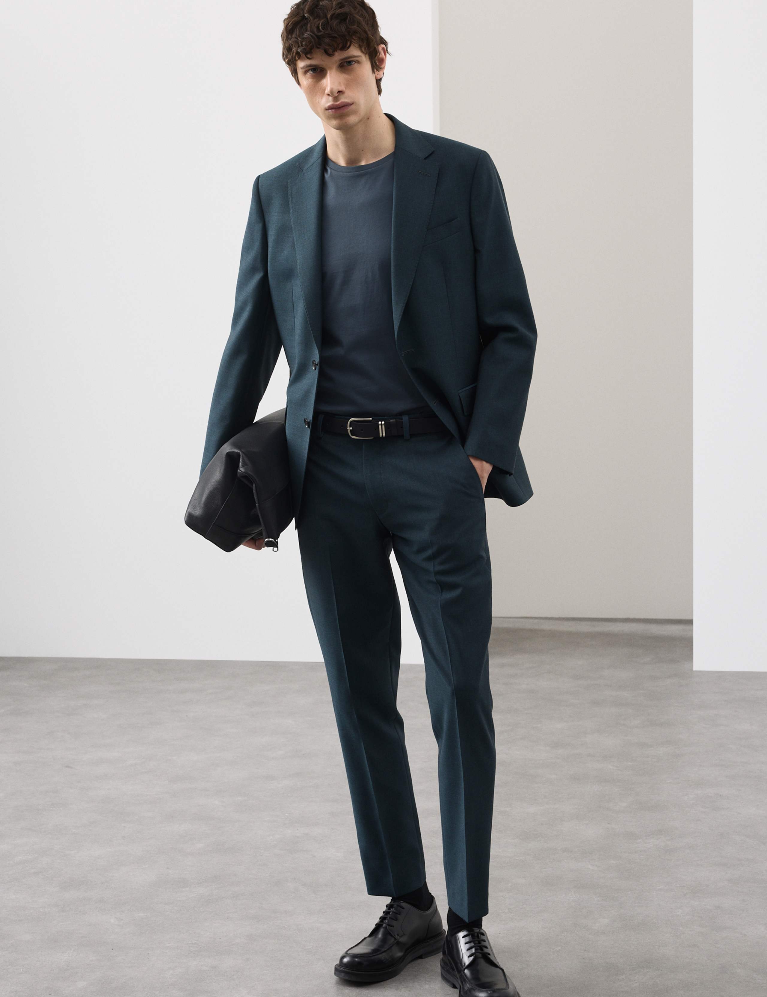 3 Piece Tailored Fit Wool Rich Suit 4 of 8