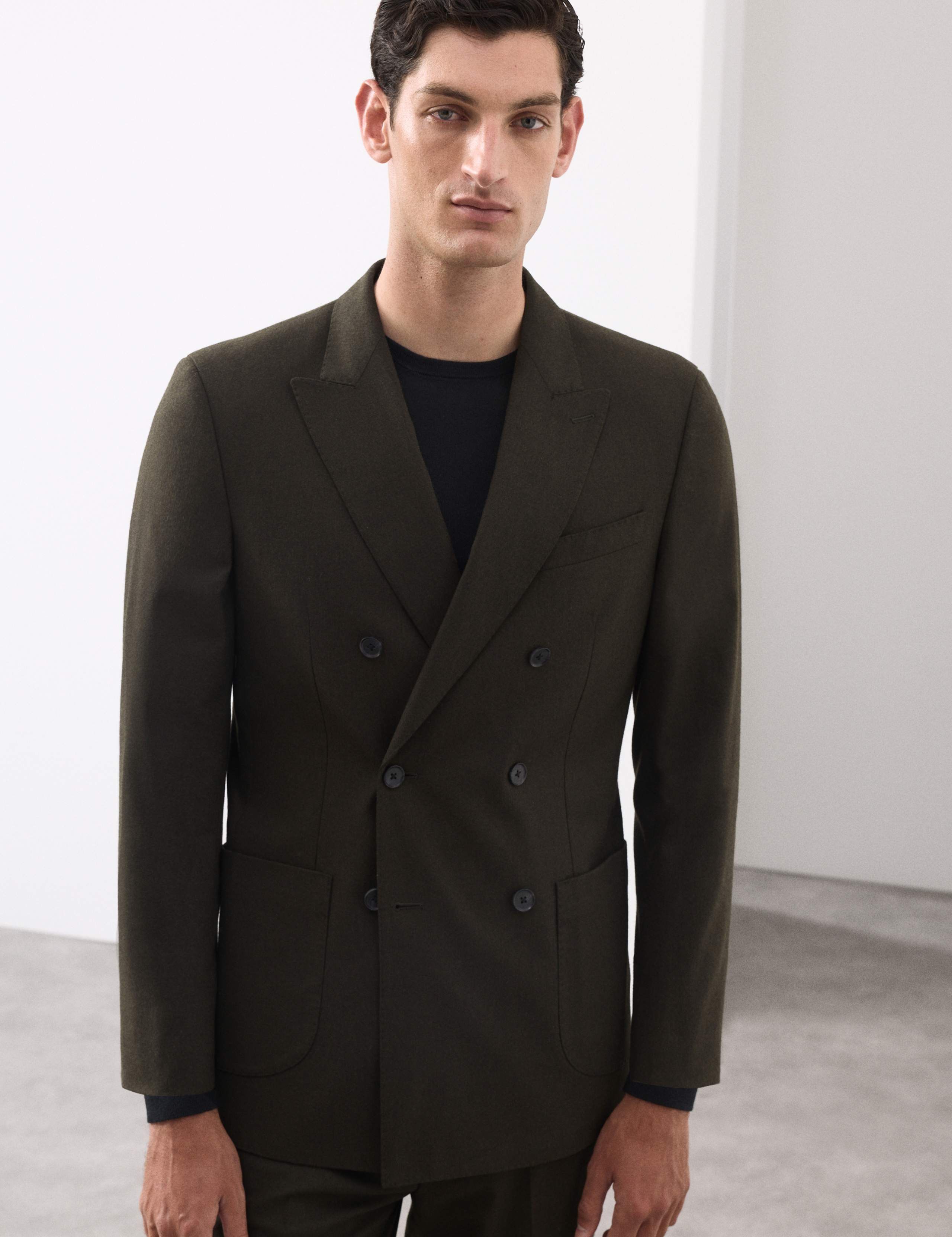 Tailored Fit Italian Wool Blend Suit Jacket