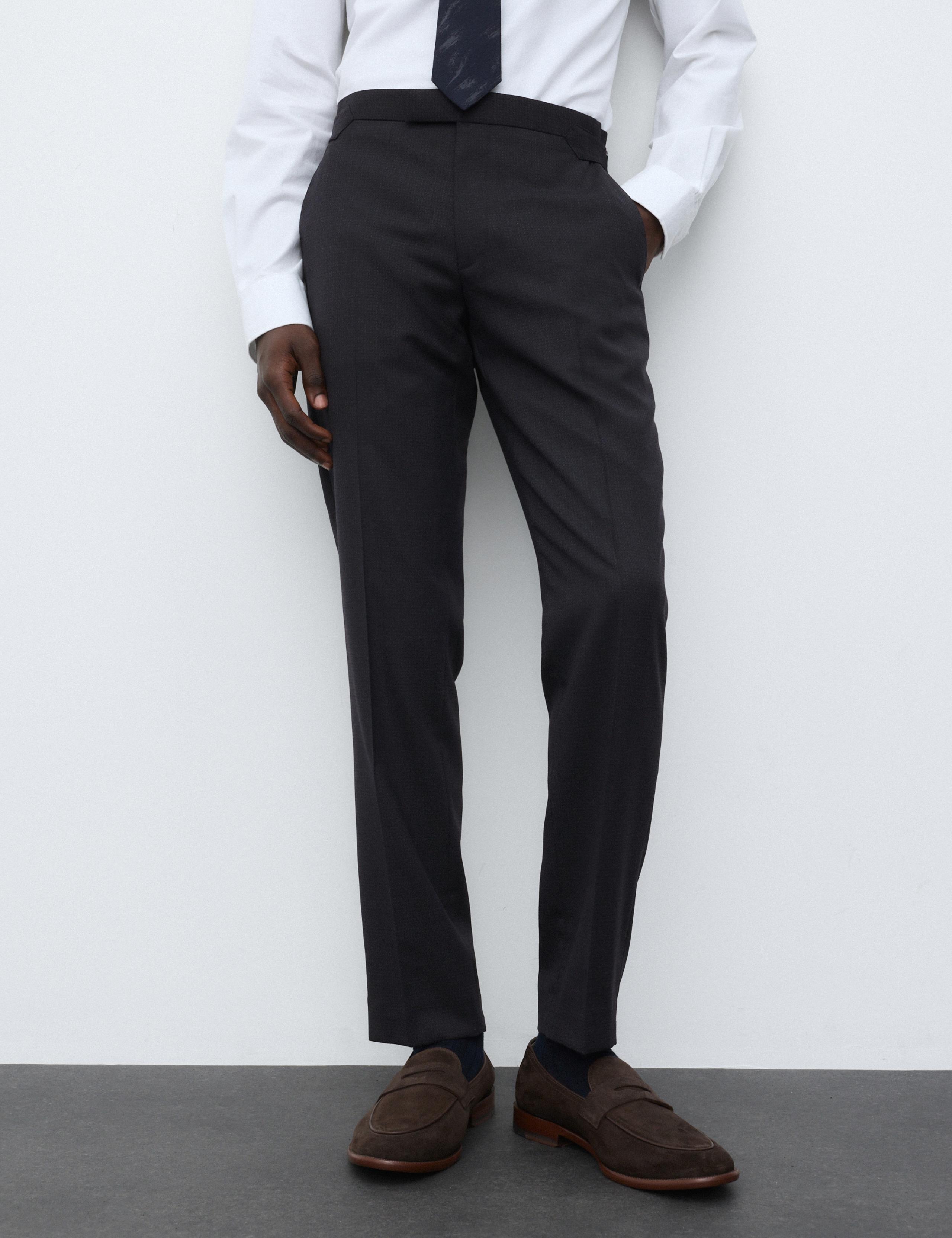 Tailored Fit Suit Trousers with Wool