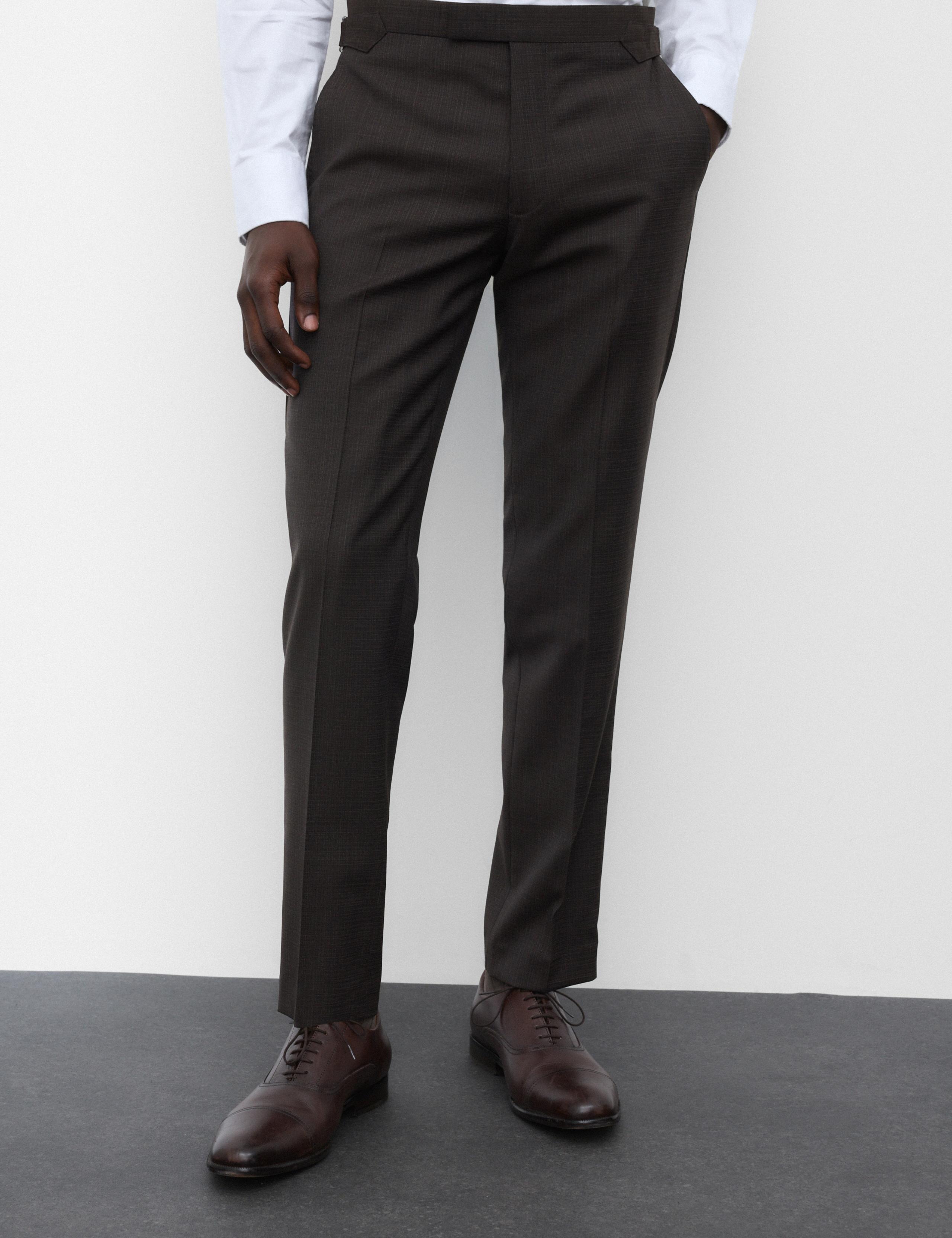 Tailored Fit Wool Blend Suit Trousers