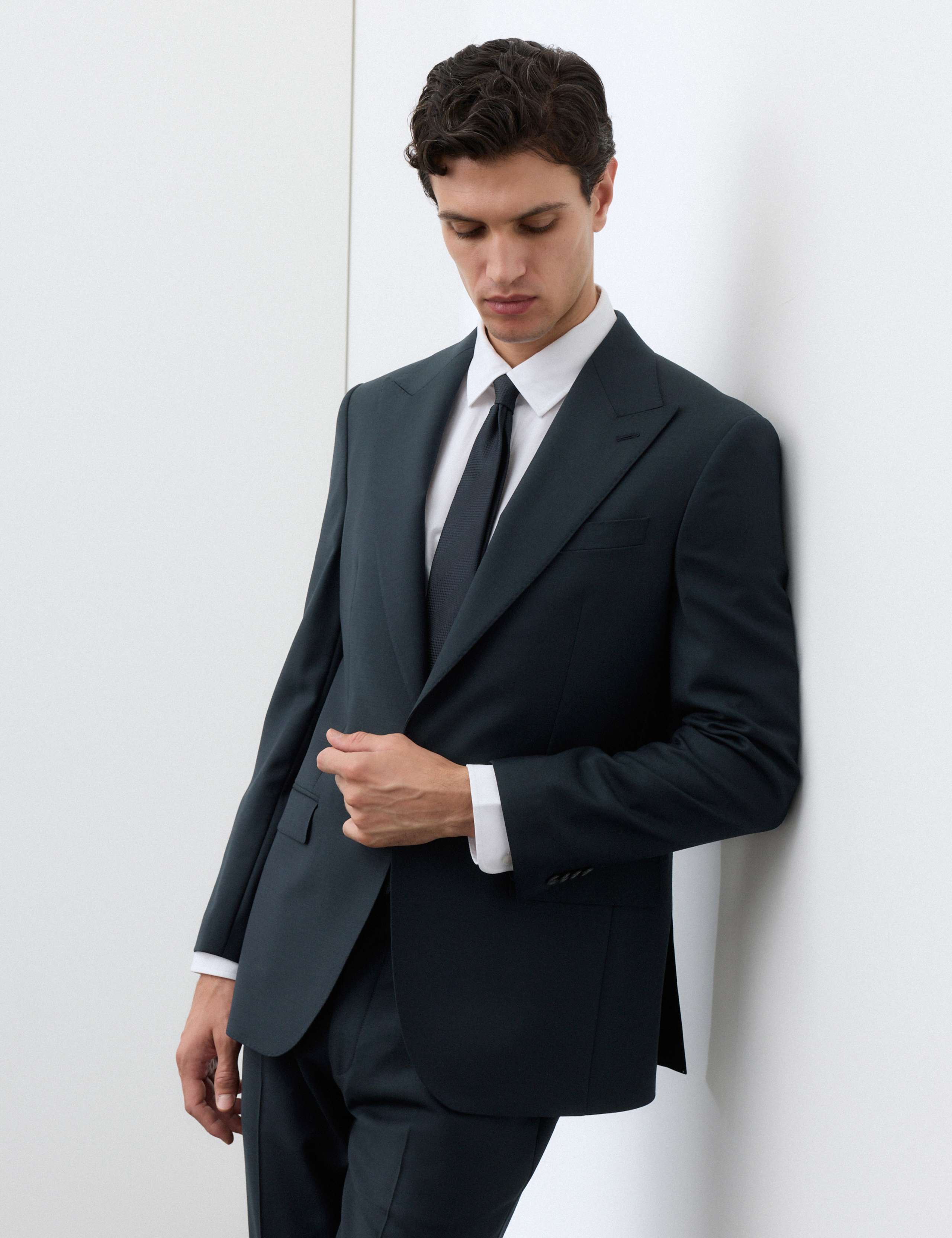 Tailored Fit Wool Rich Jacket with Mohair