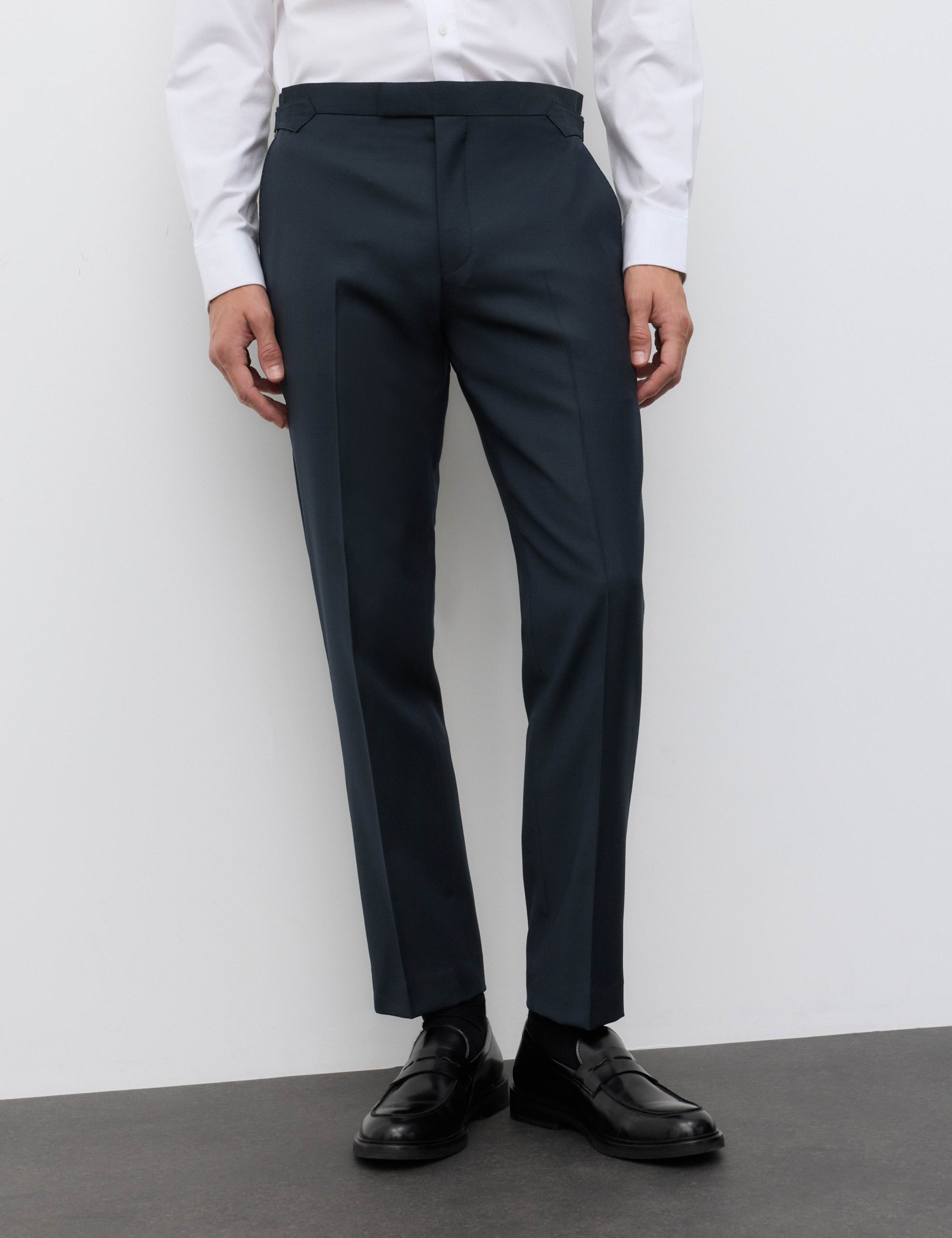 Tailored Fit Wool Rich Trousers with Mohair