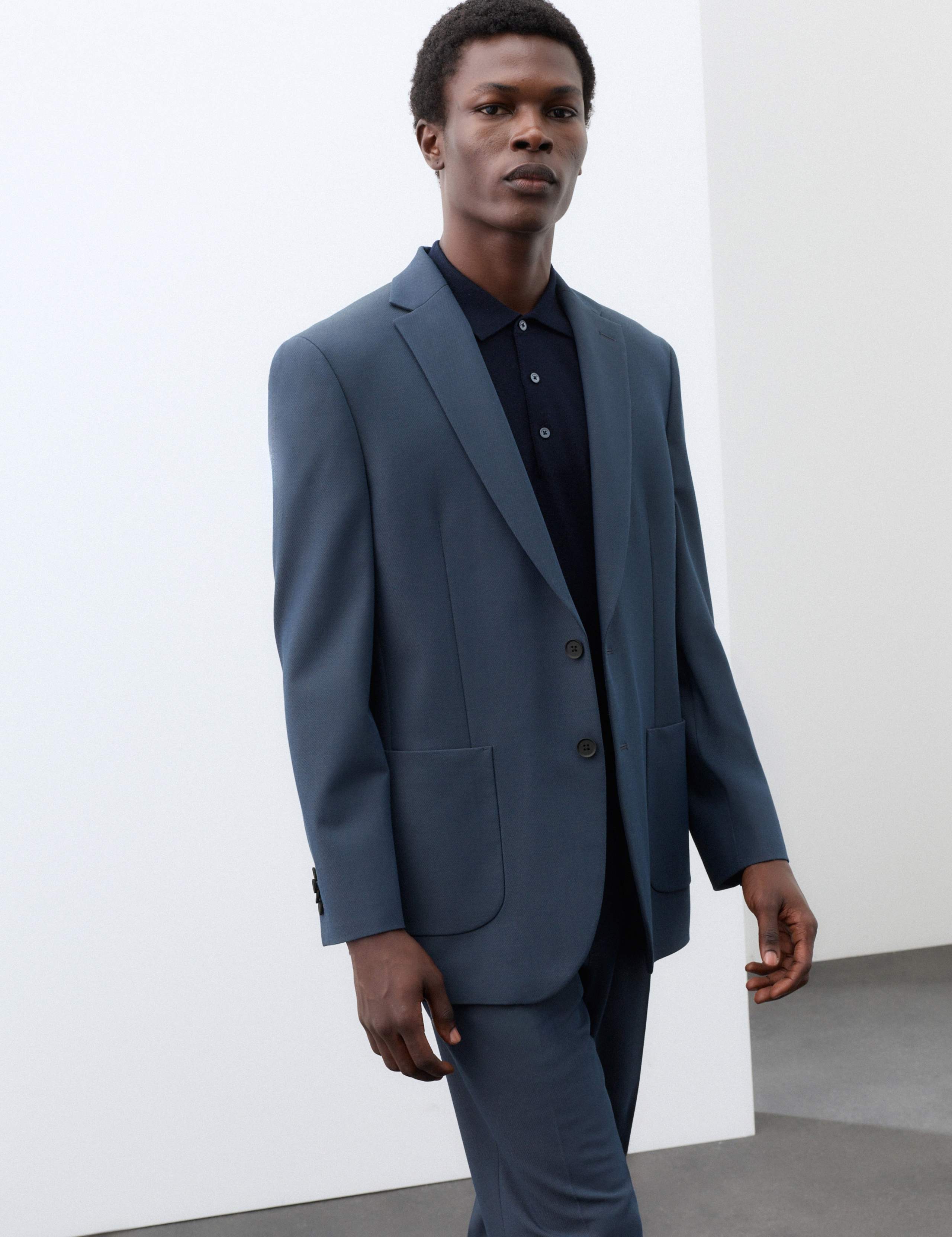 2 Piece Tailored Fit Performance Twill Suit 3 of 6