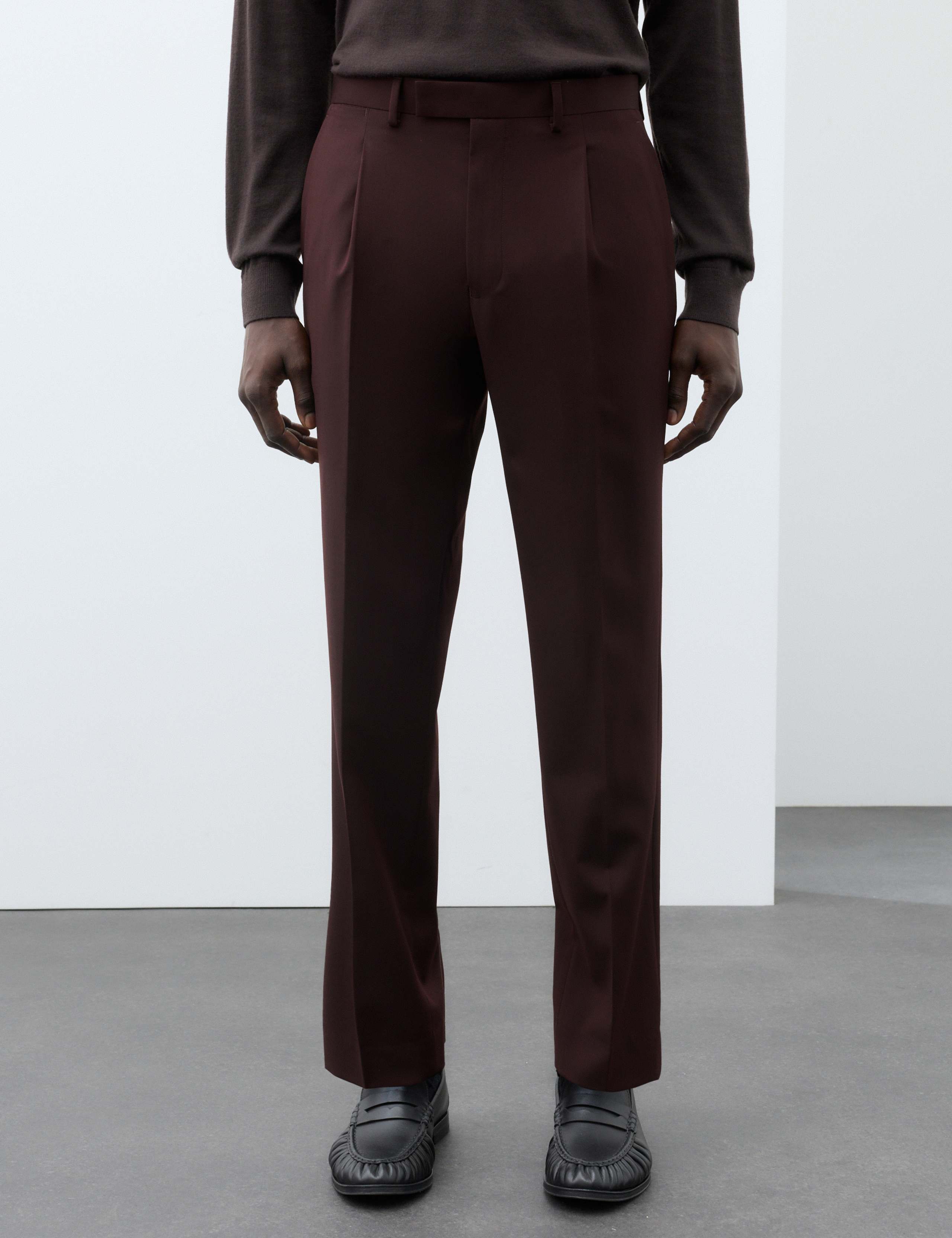 Regular Fit Wool Rich Suit Trousers with Merino Wool