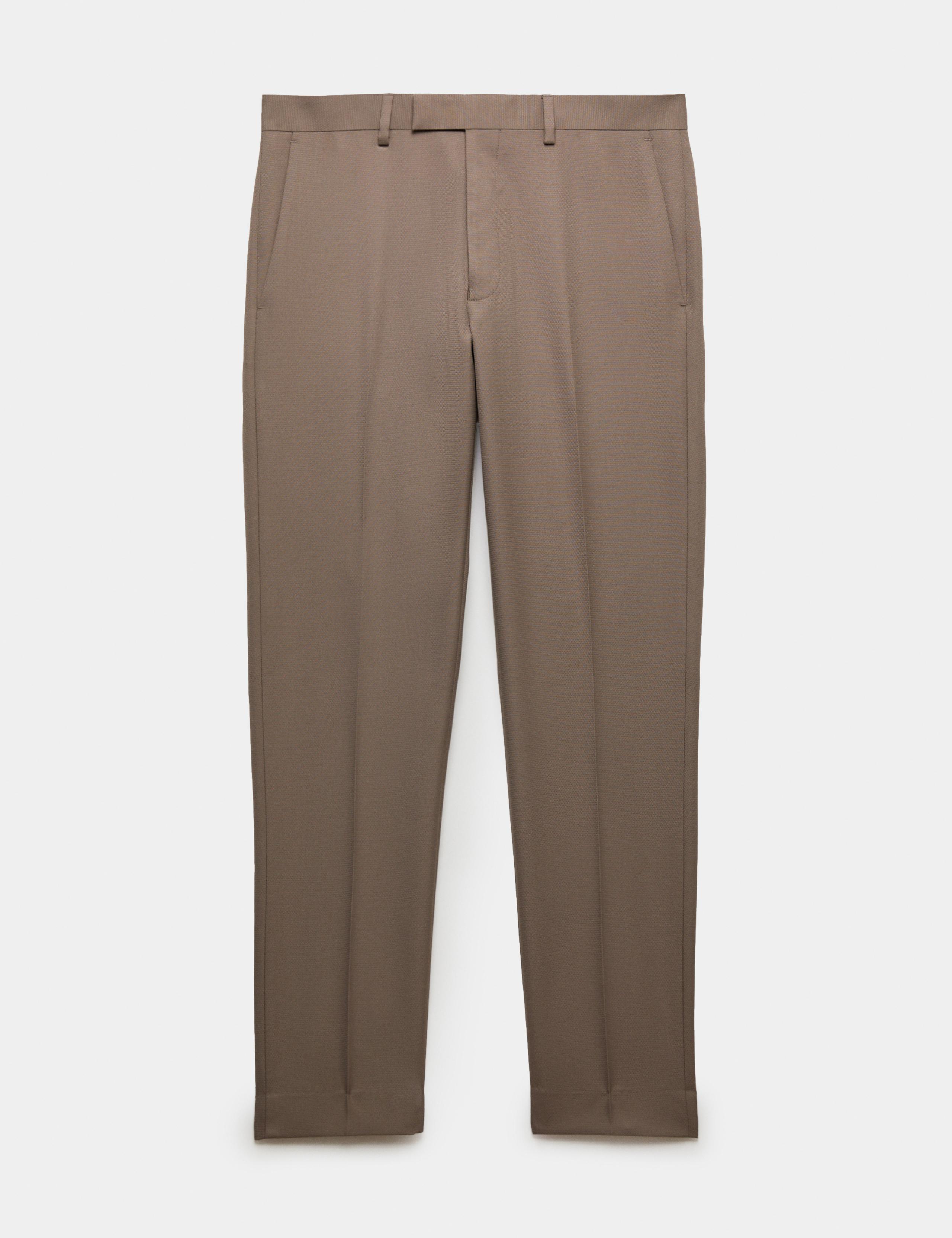 Tailored Fit Textured Suit Trousers