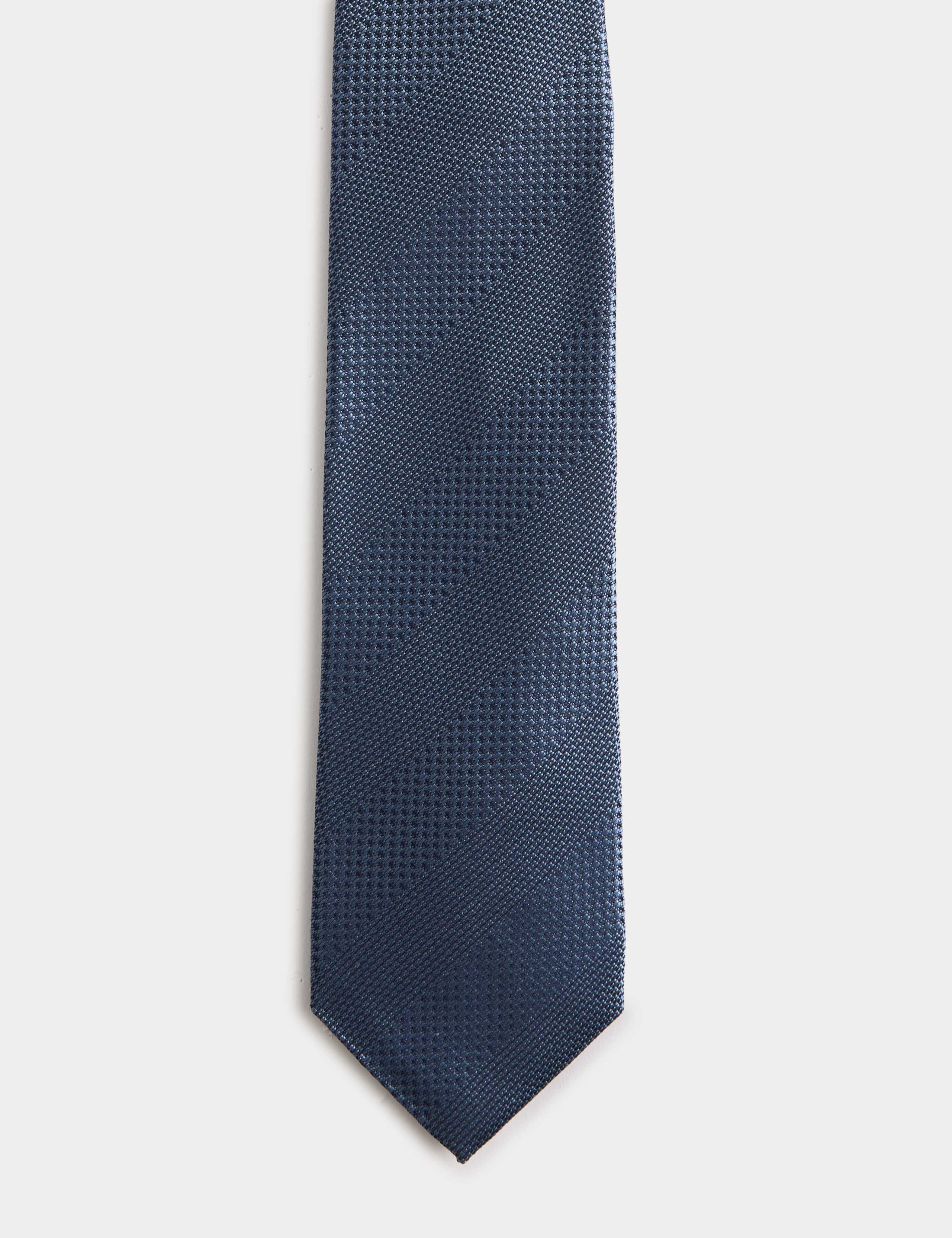 Textured Striped Pure Silk Tie