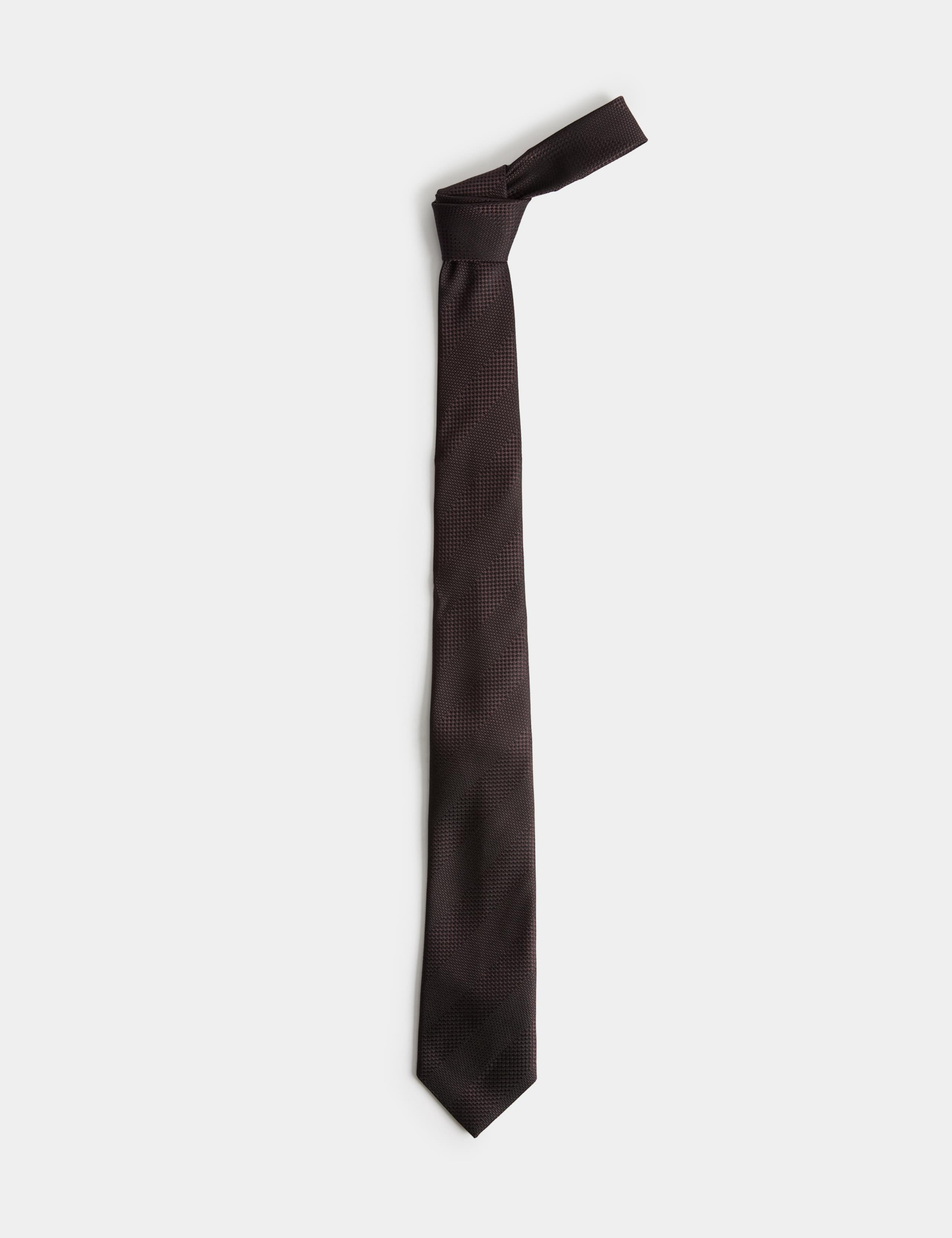 Textured Striped Pure Silk Tie