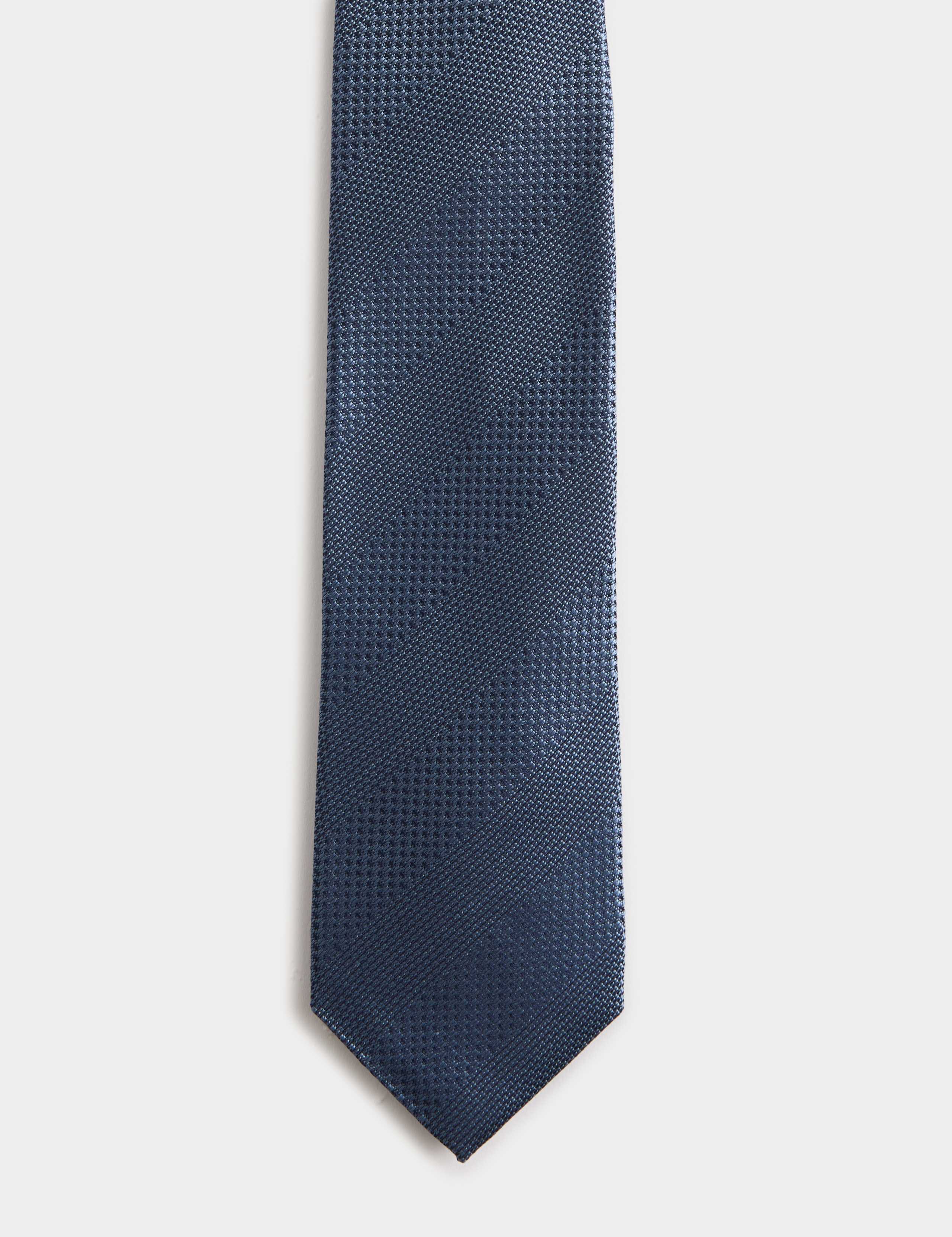 Textured Striped Pure Silk Tie