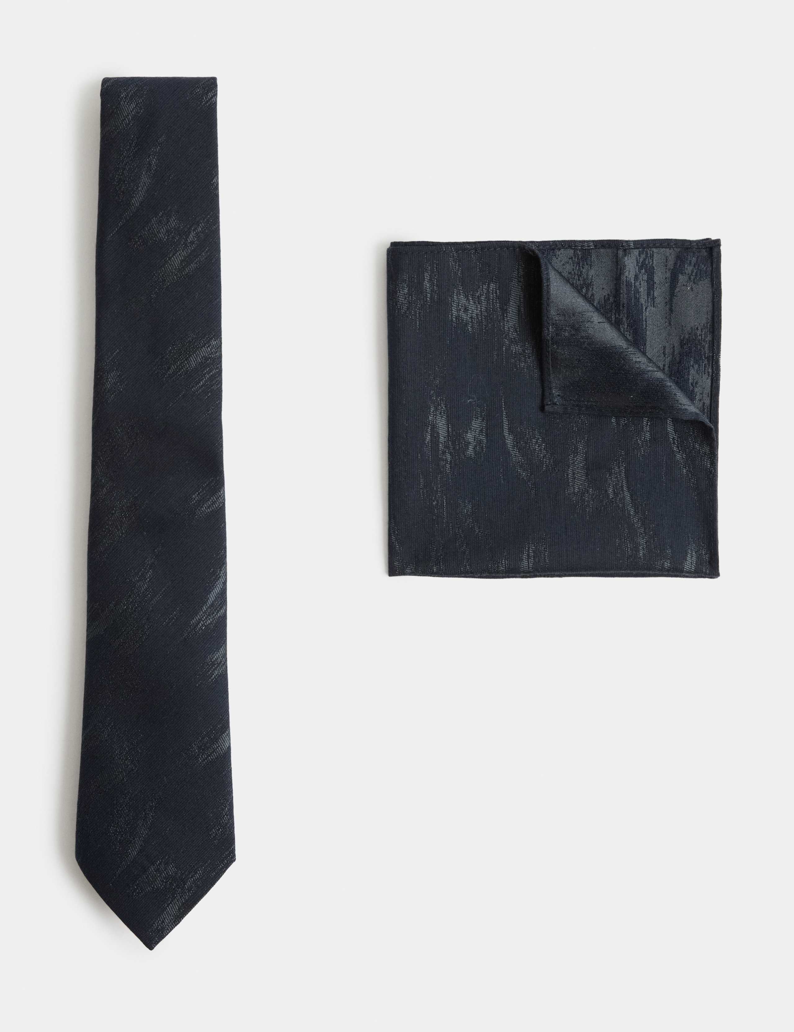 Silk Wool Jacquard Tie & Handkerchief Set