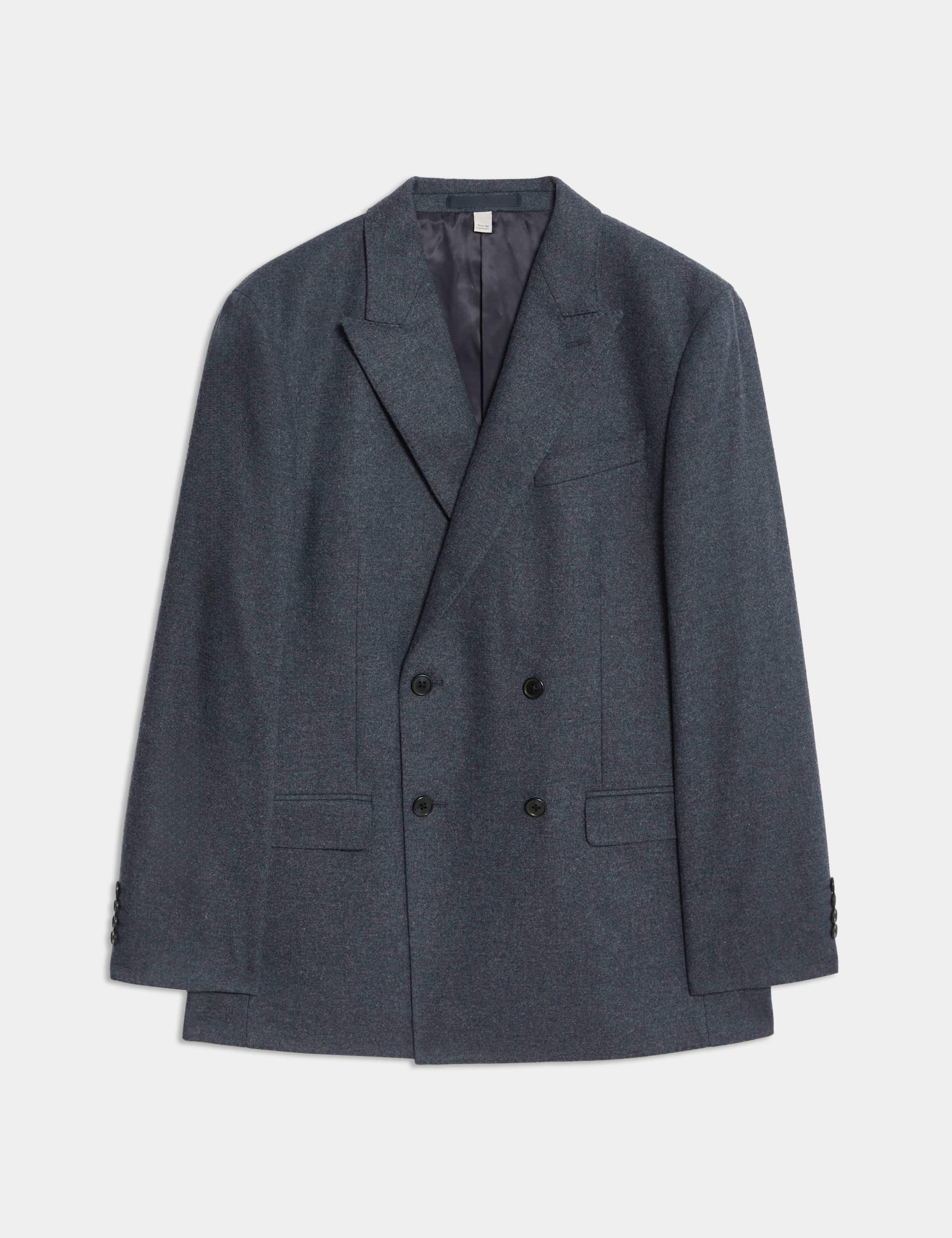 Tailored Fit Wool Rich Tweed Double Breasted Suit Jacket