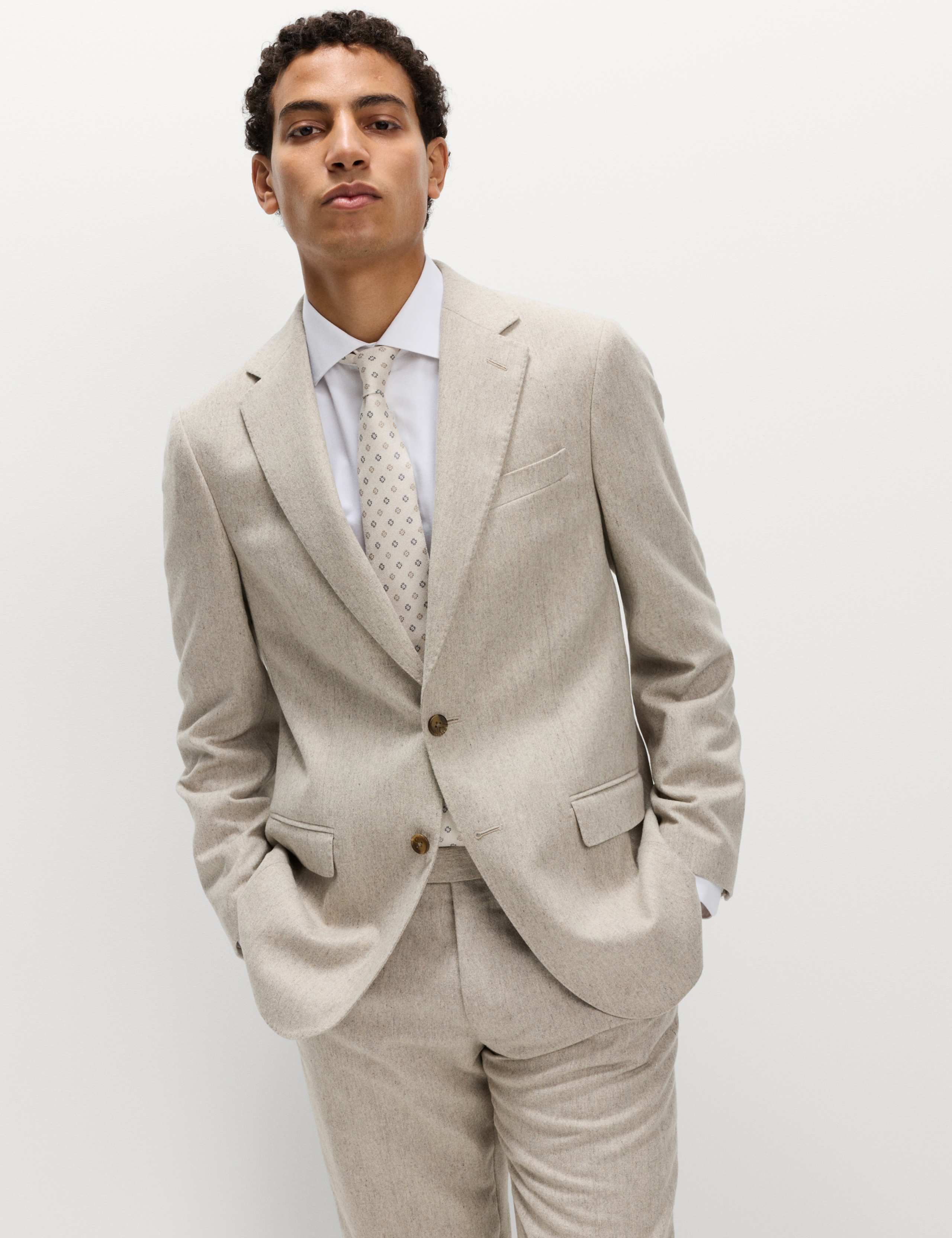 Tailored Fit Wool Rich Tweed Suit Jacket