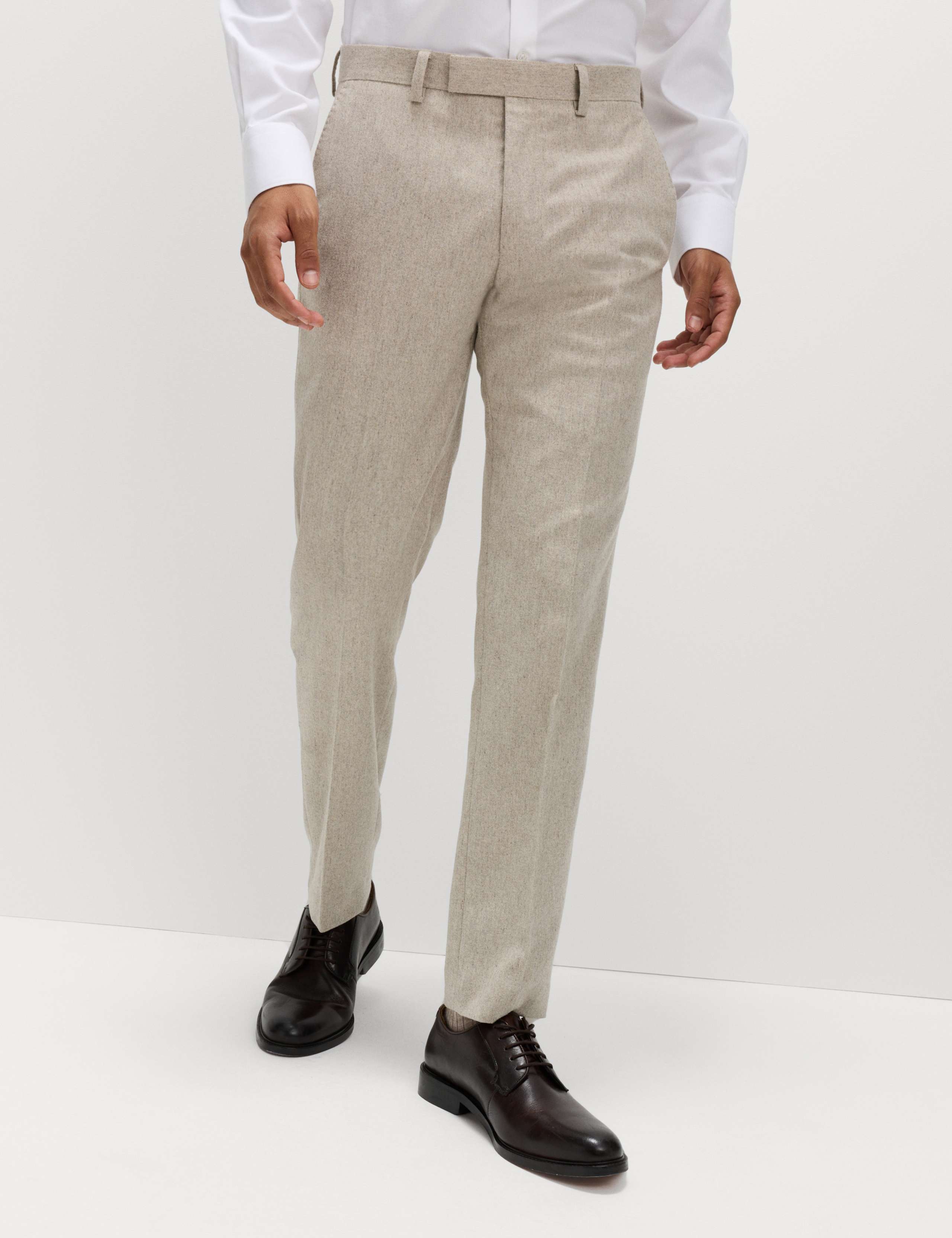 Tailored Fit Wool Rich Tweed Suit Trousers