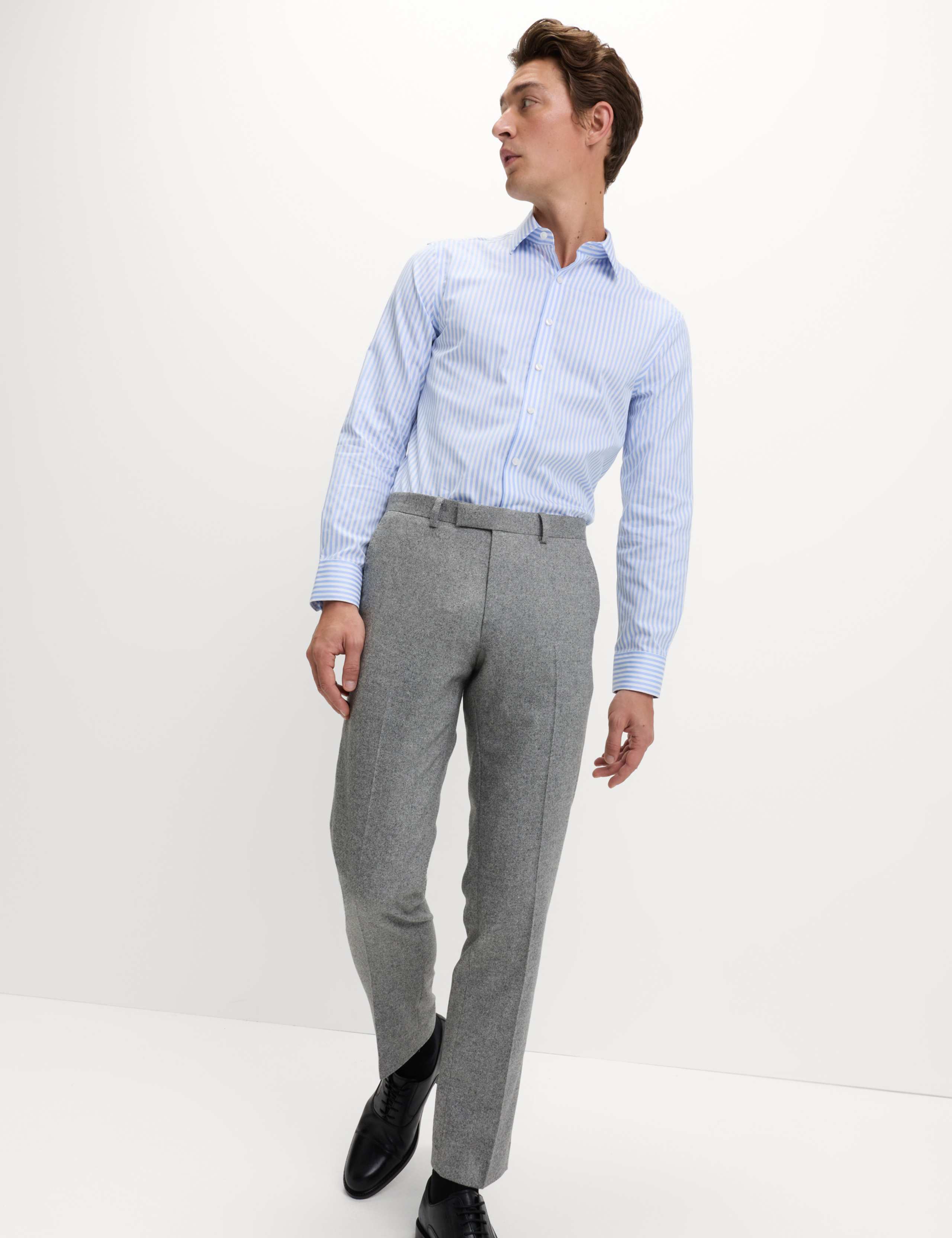 Tailored Fit Wool Rich Tweed Suit Trousers