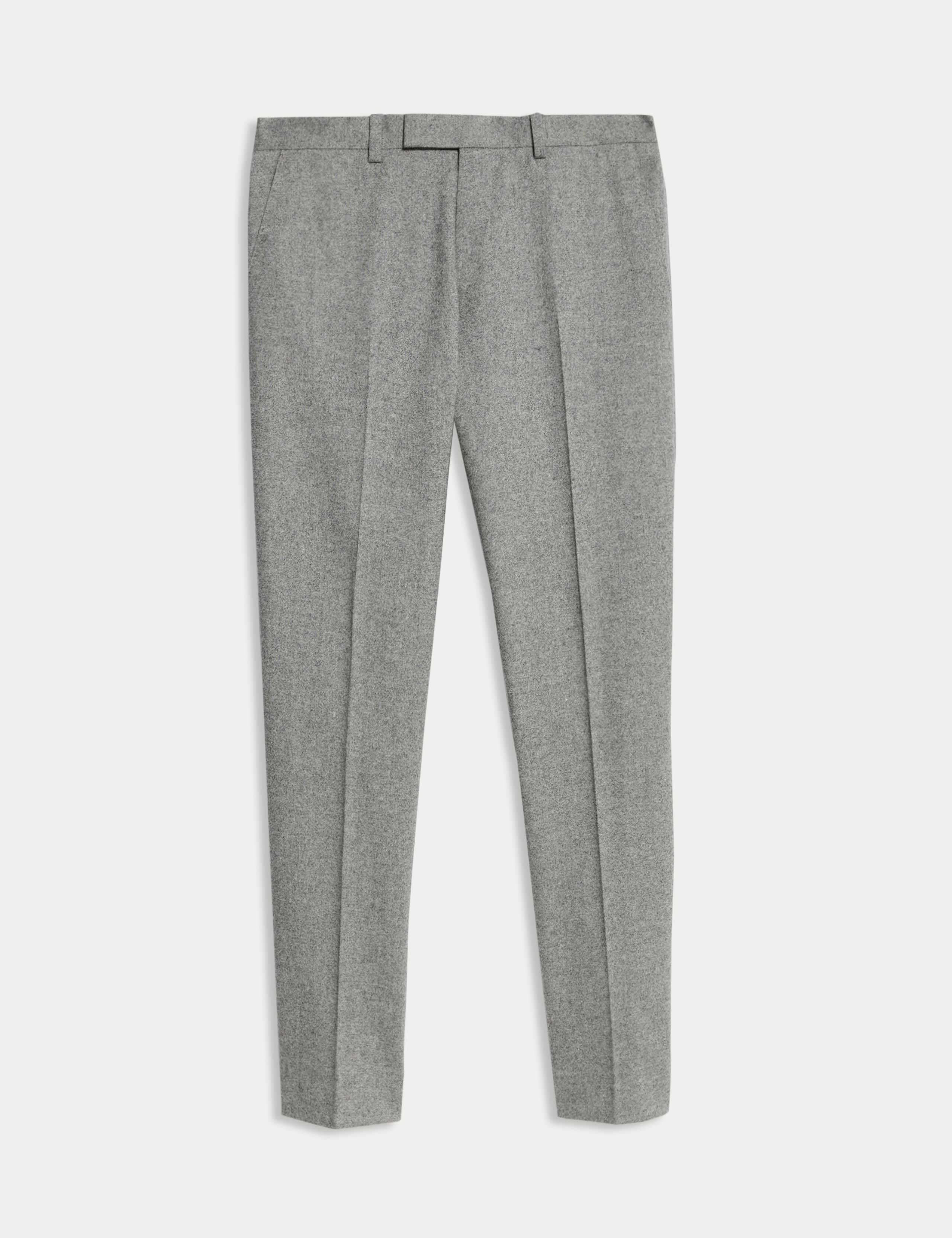 Tailored Fit Wool Rich Tweed Suit Trousers
