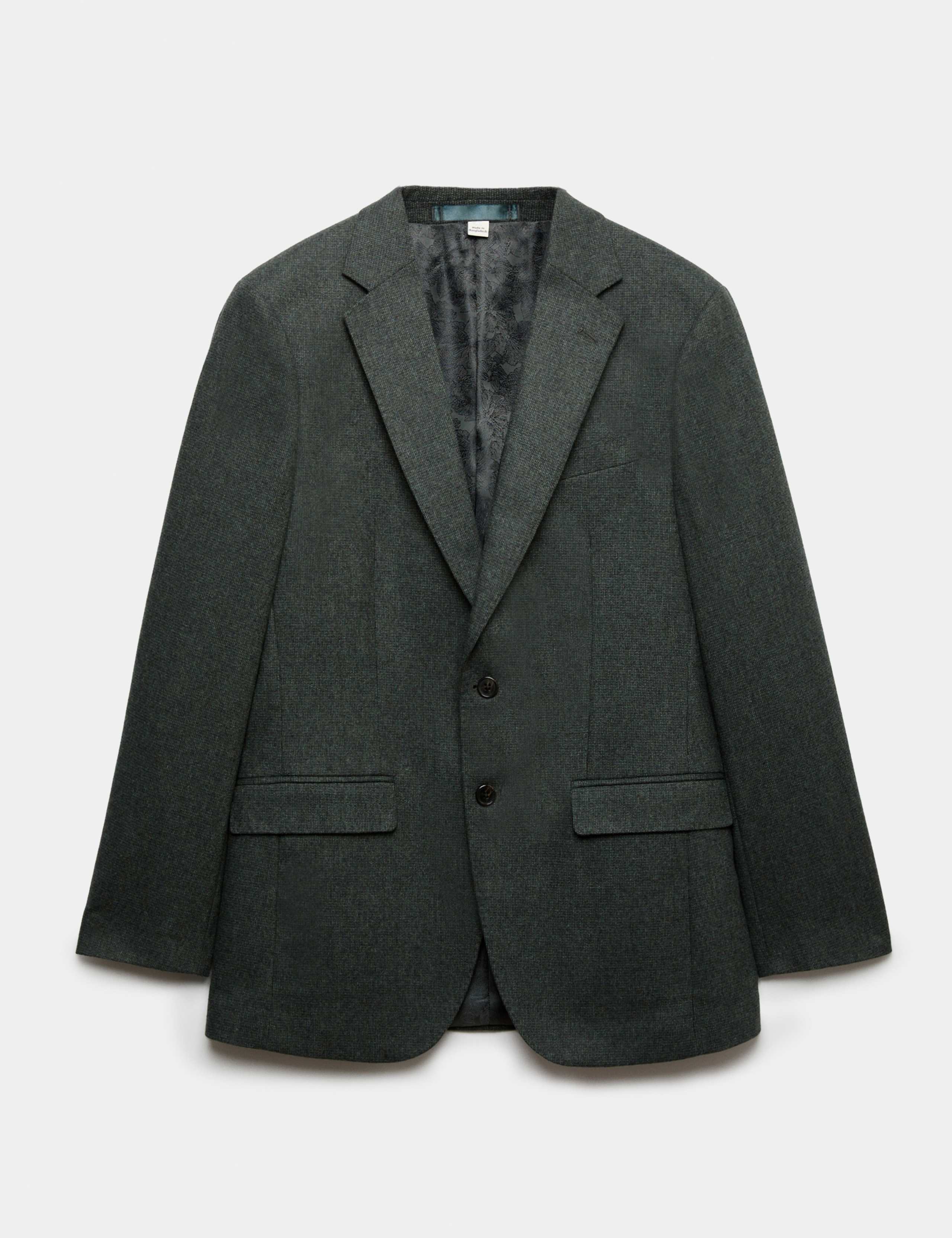 Tailored Fit Micro Check Tweed Jacket