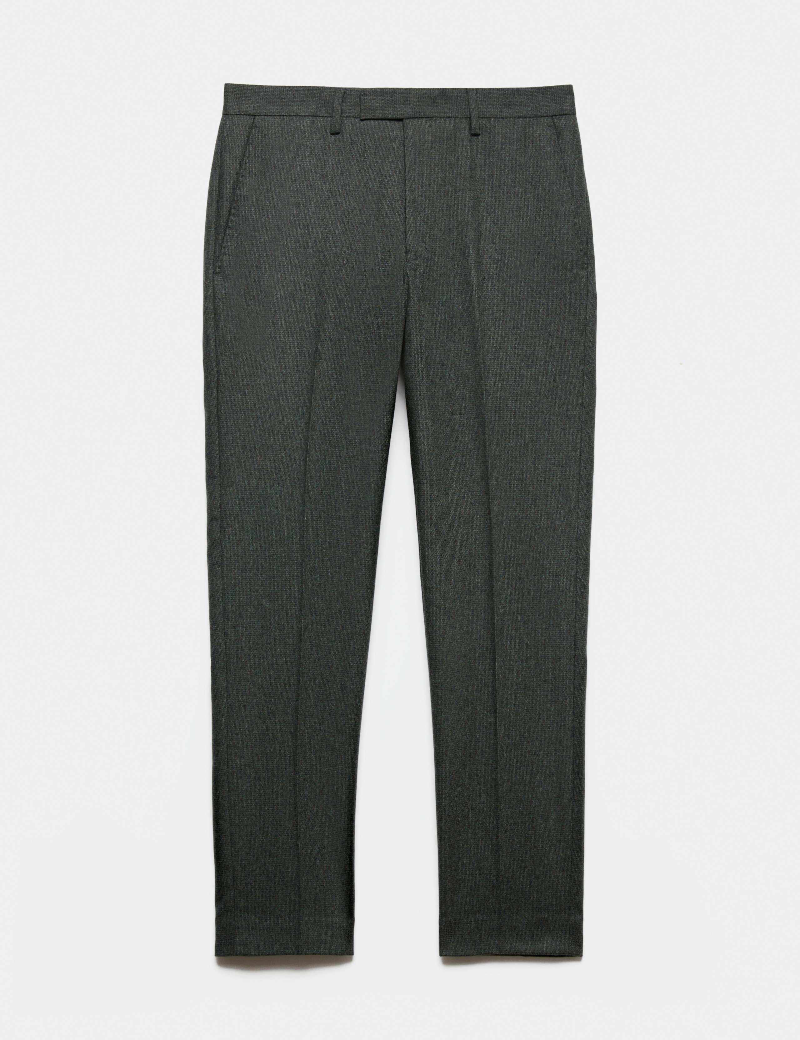 Regular Fit Wool Rich Tweed Check Suit Trousers