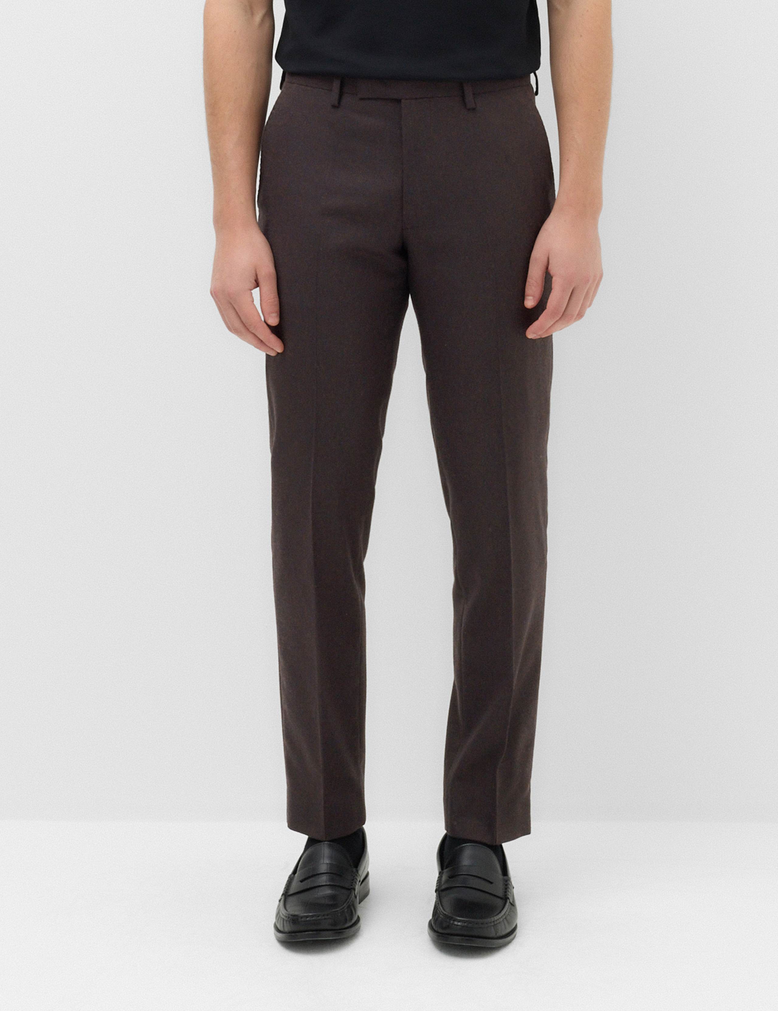 Regular Fit Wool Rich Tweed Check Suit Trousers