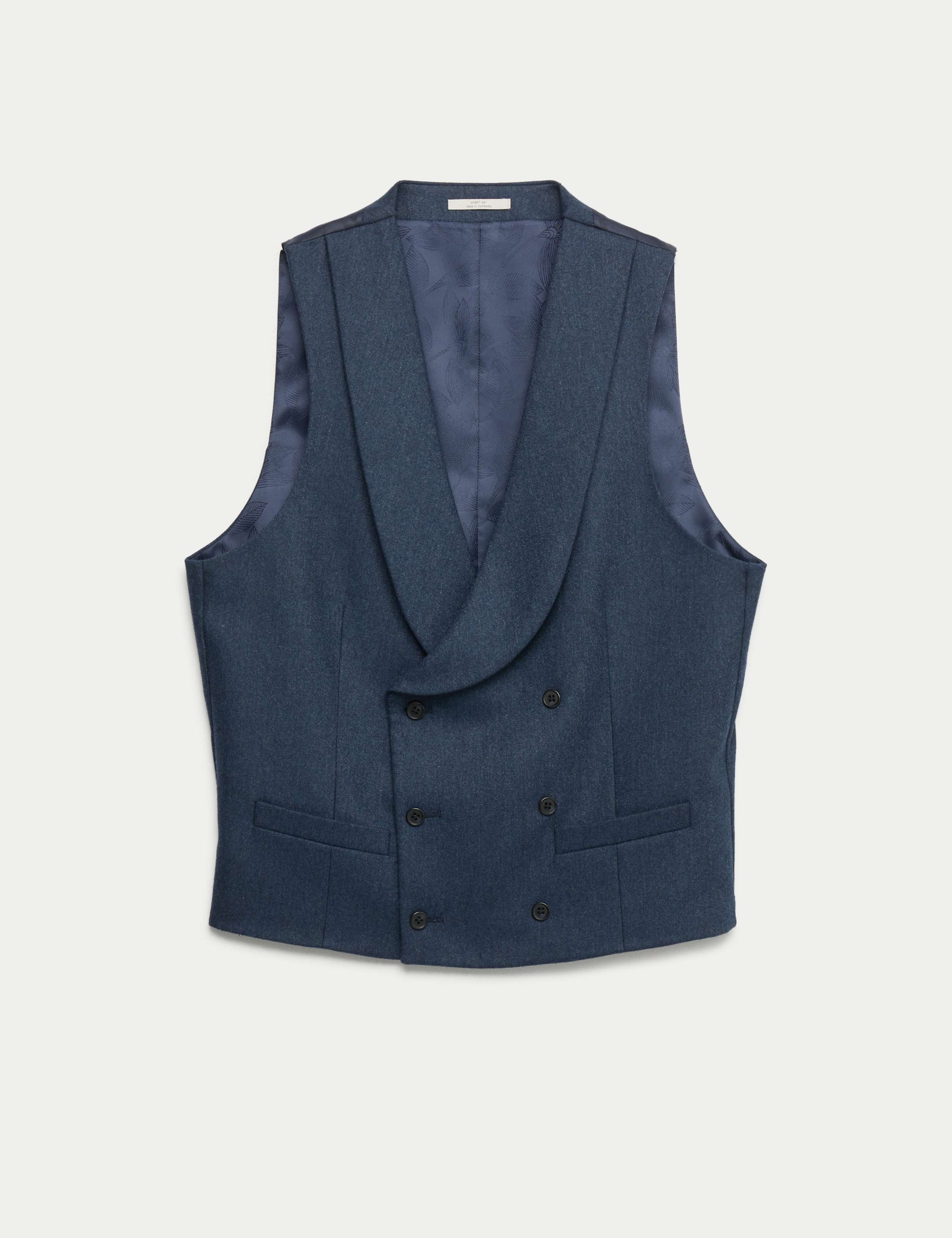 Italian Wool Blend Double Breasted Waistcoat