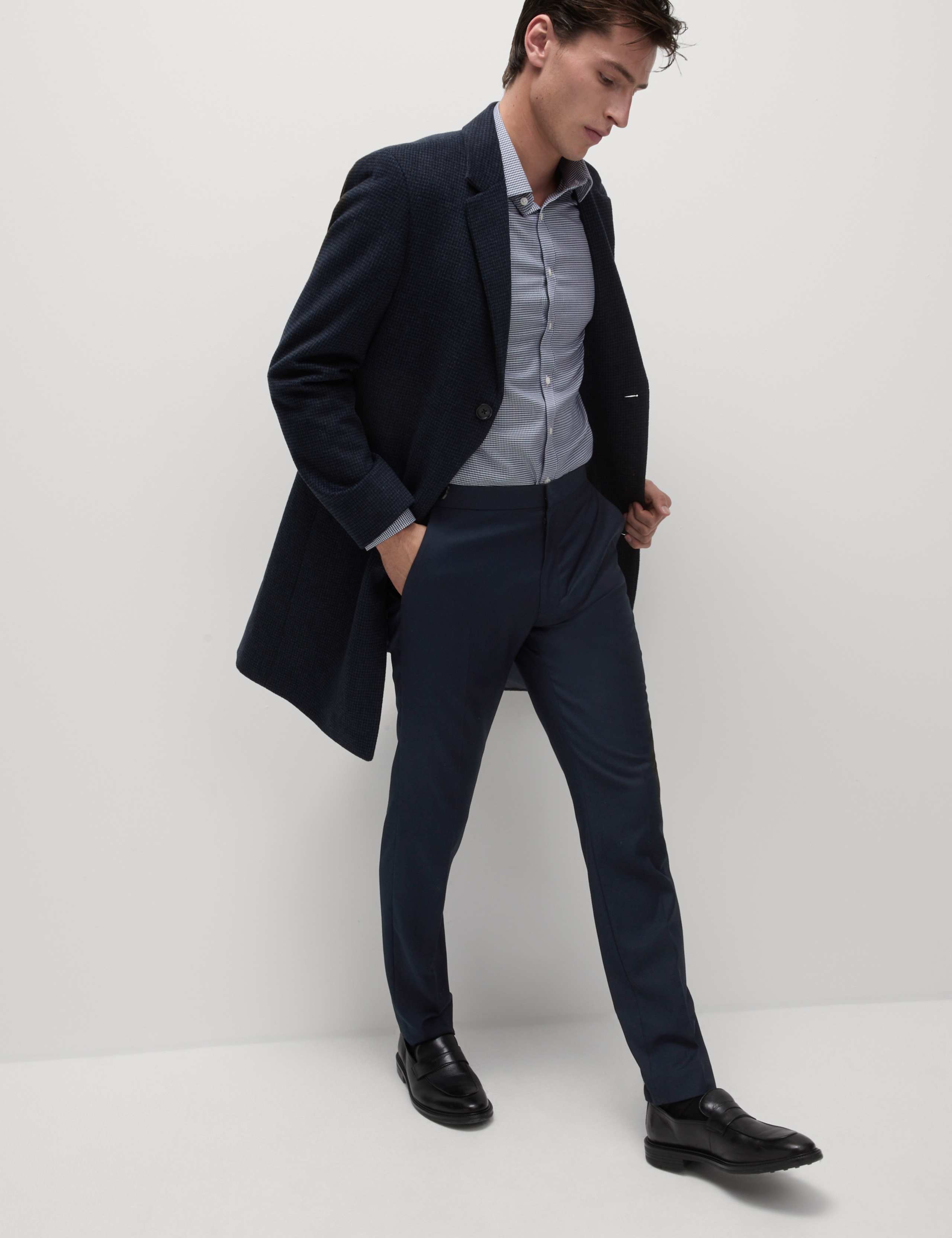 Slim Fit Elasticated Suit Trousers