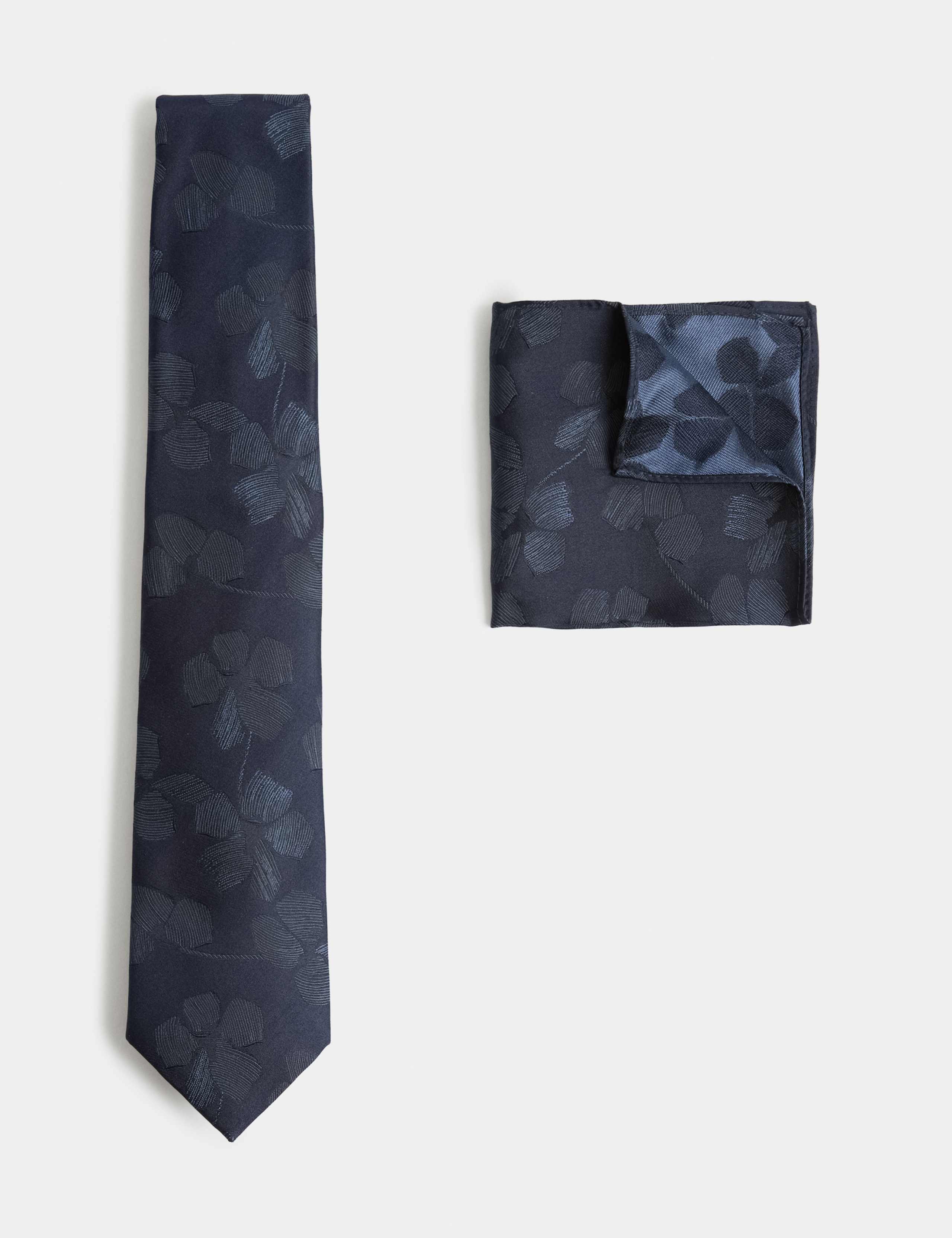 Floral Pure Silk Tie & Pocket Square Set