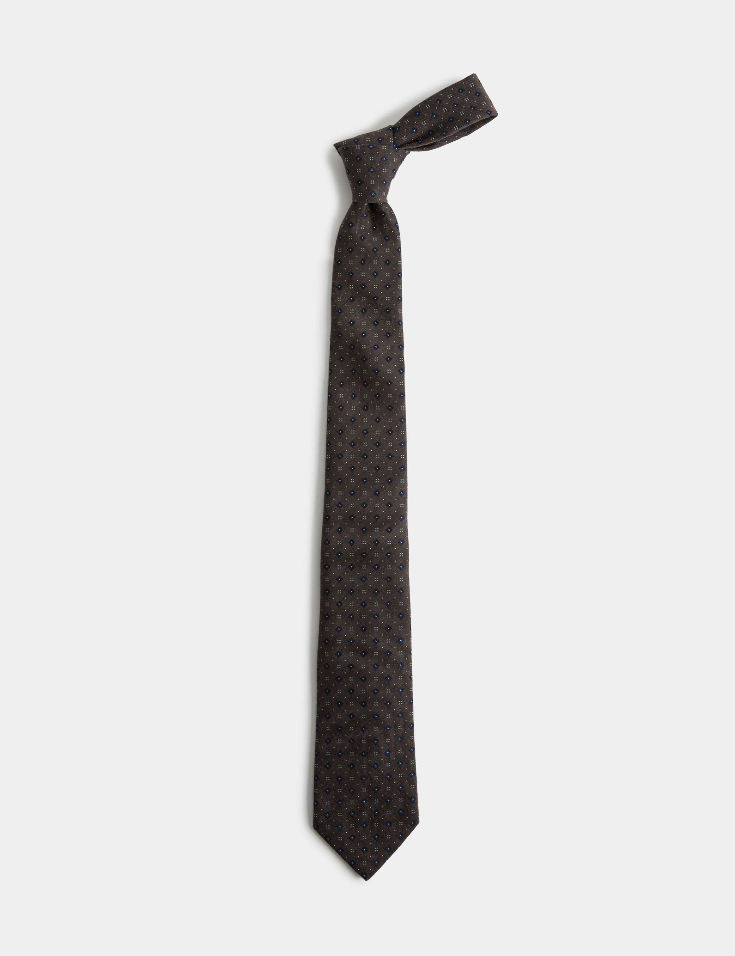 Multi Geometric Silk Wool Tie