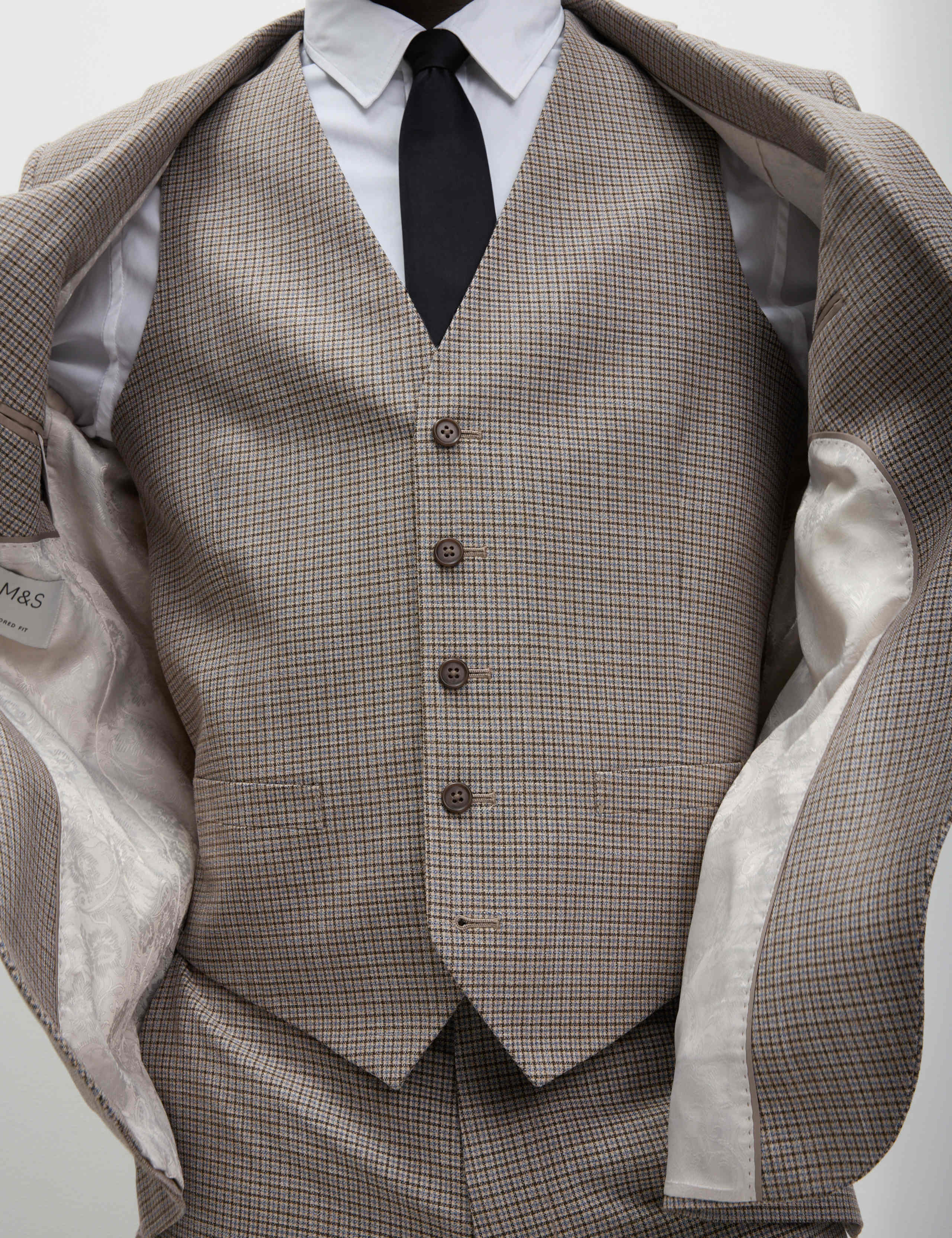 Puppytooth Check Waistcoat