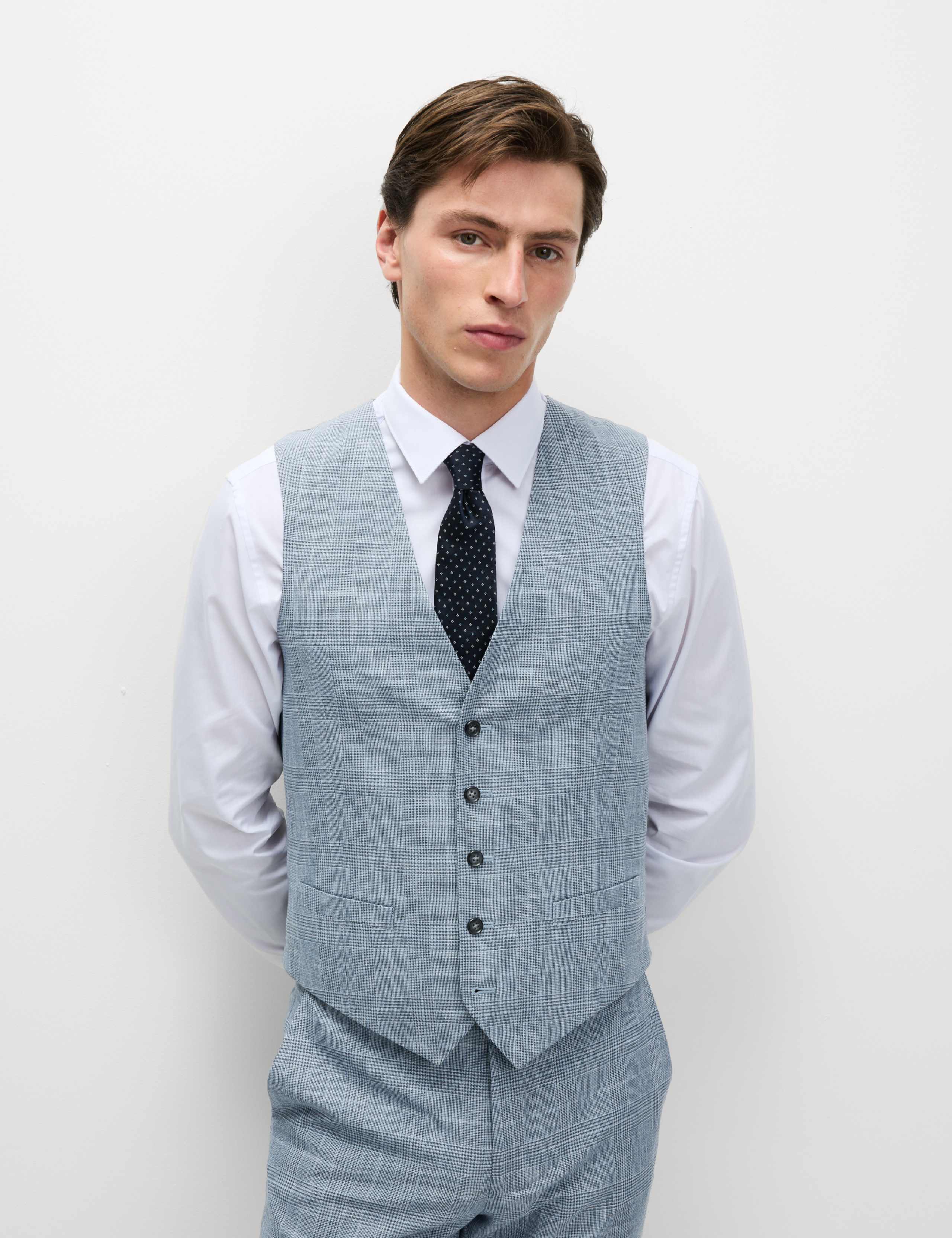 Slim Fit Check Waistcoat