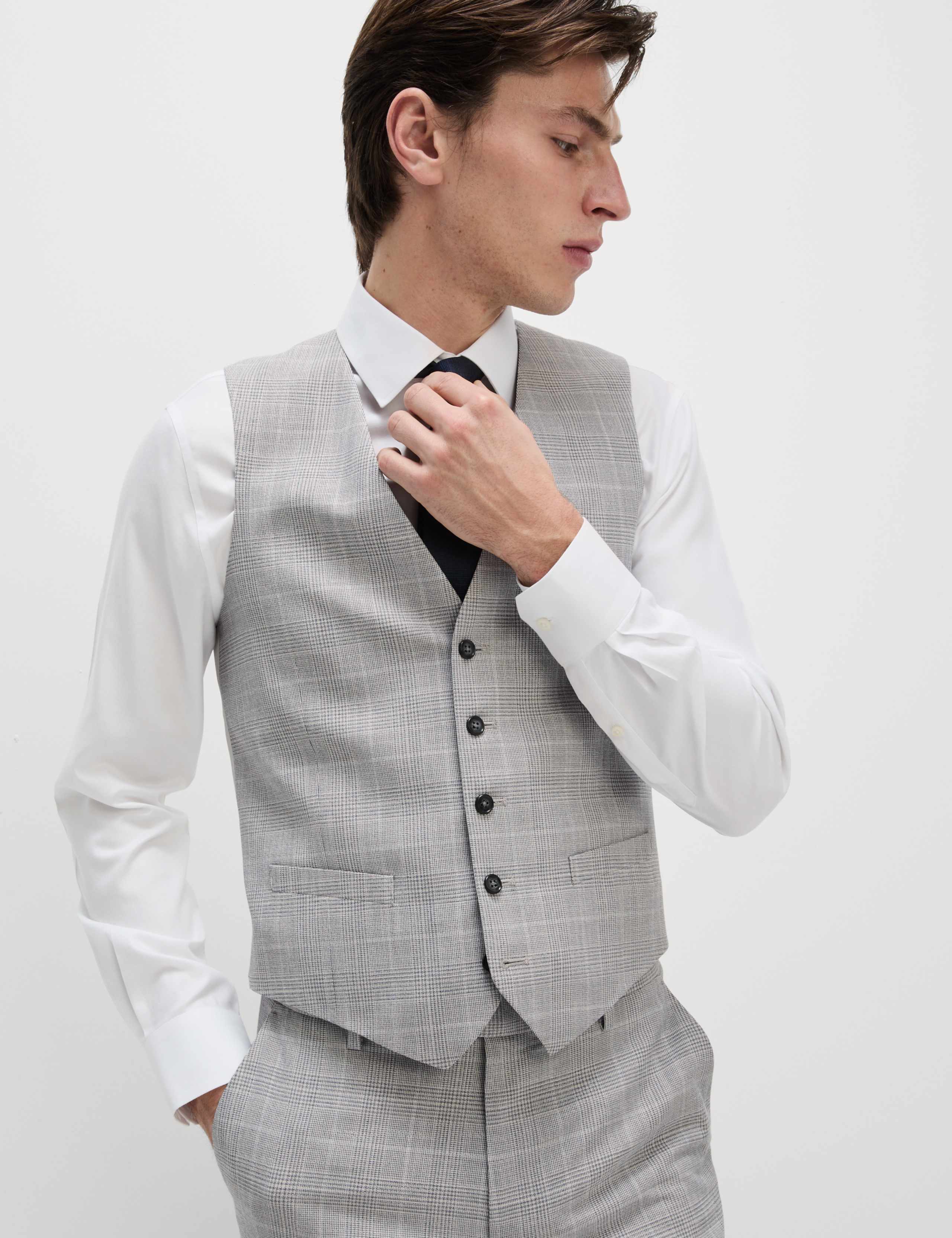 Slim Fit Check Waistcoat