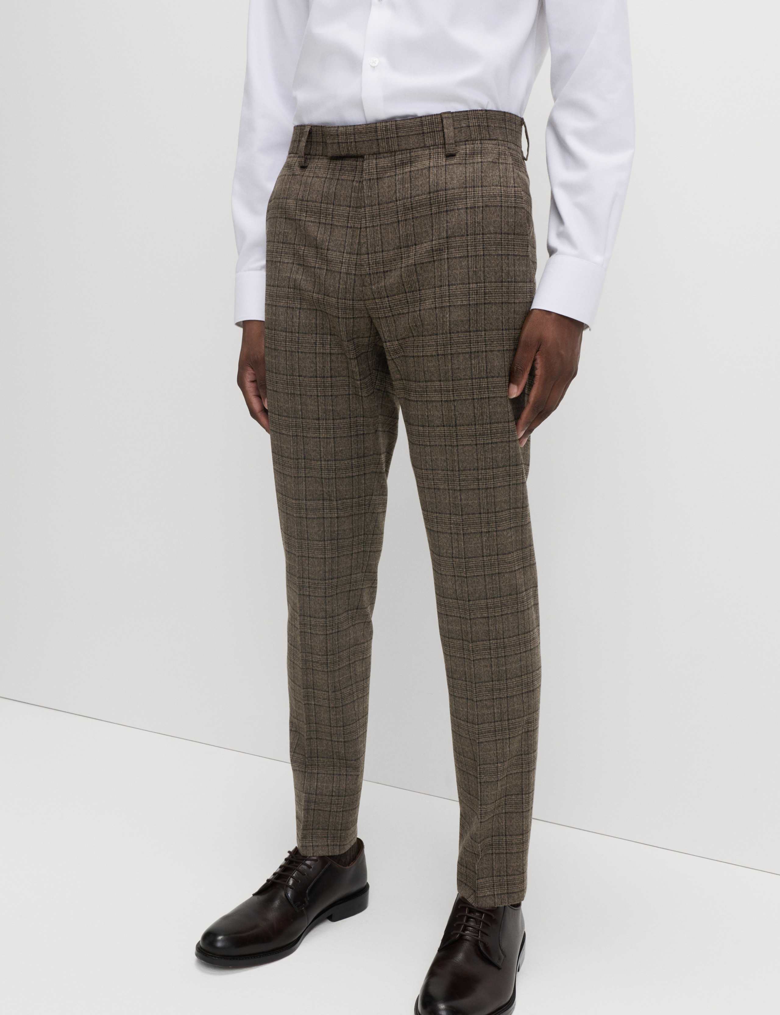 Slim Fit Prince of Wales Check Stretch Trousers