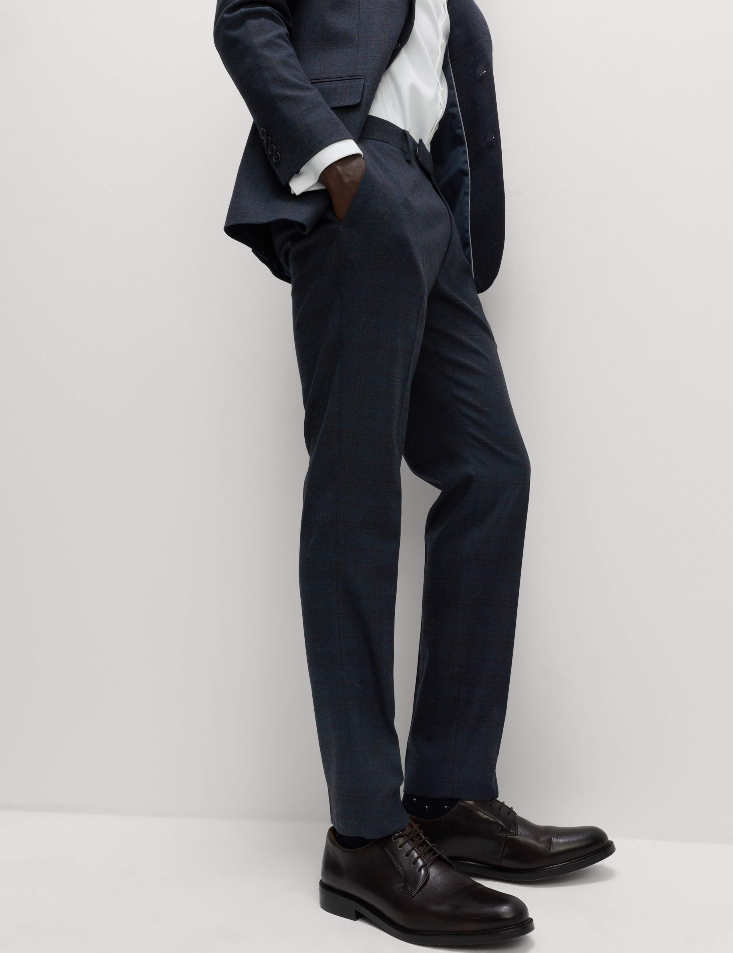 Skinny Fit Check Stretch Trousers
