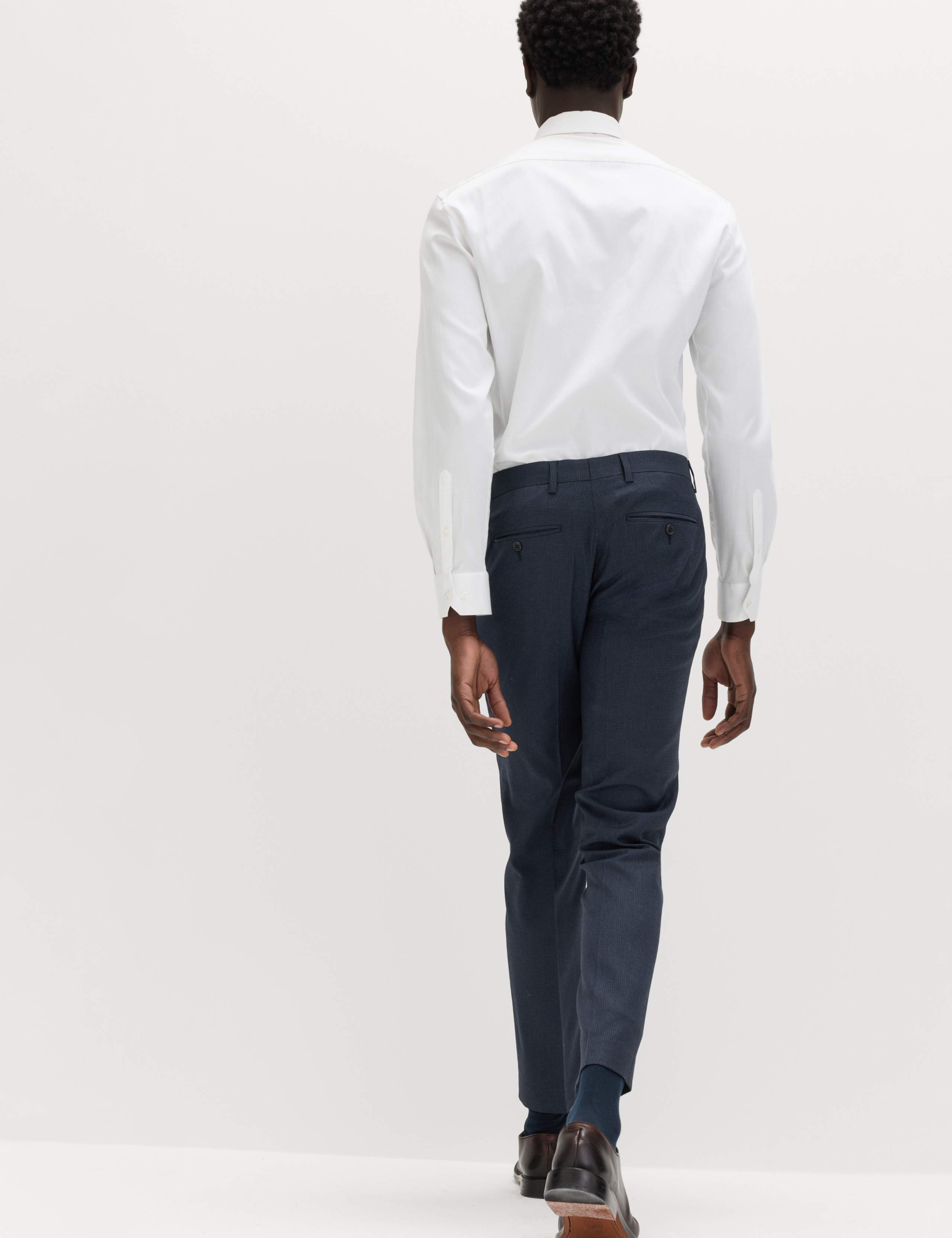 3 Piece Skinny Fit Grid Check Stretch Suit 4 of 9