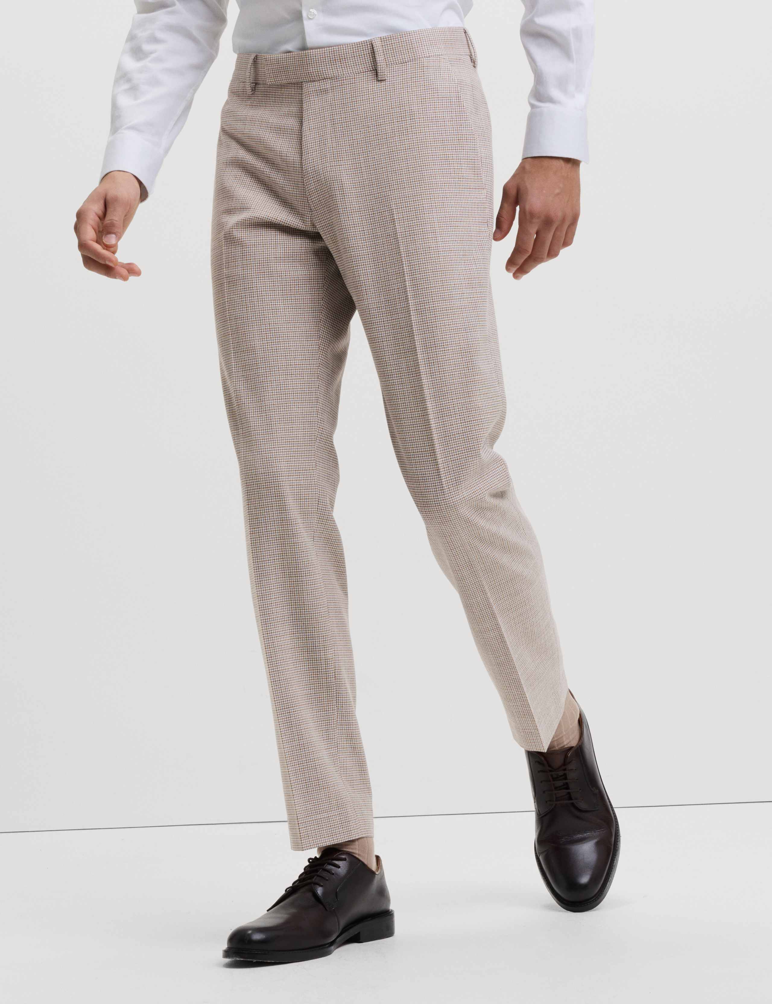 Tailored Fit Check Suit Trousers