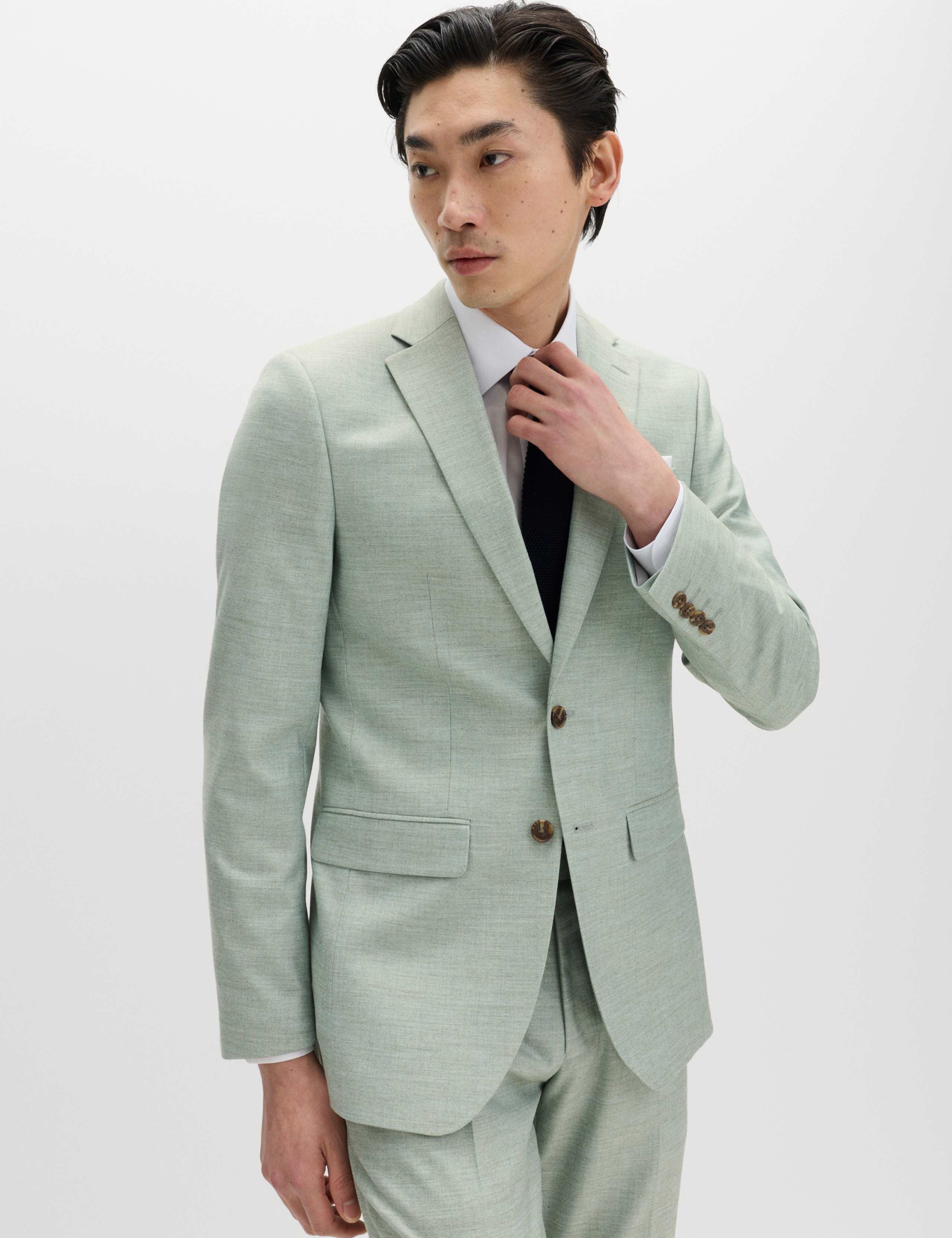 Slim Fit Textured Stretch Suit Jacket