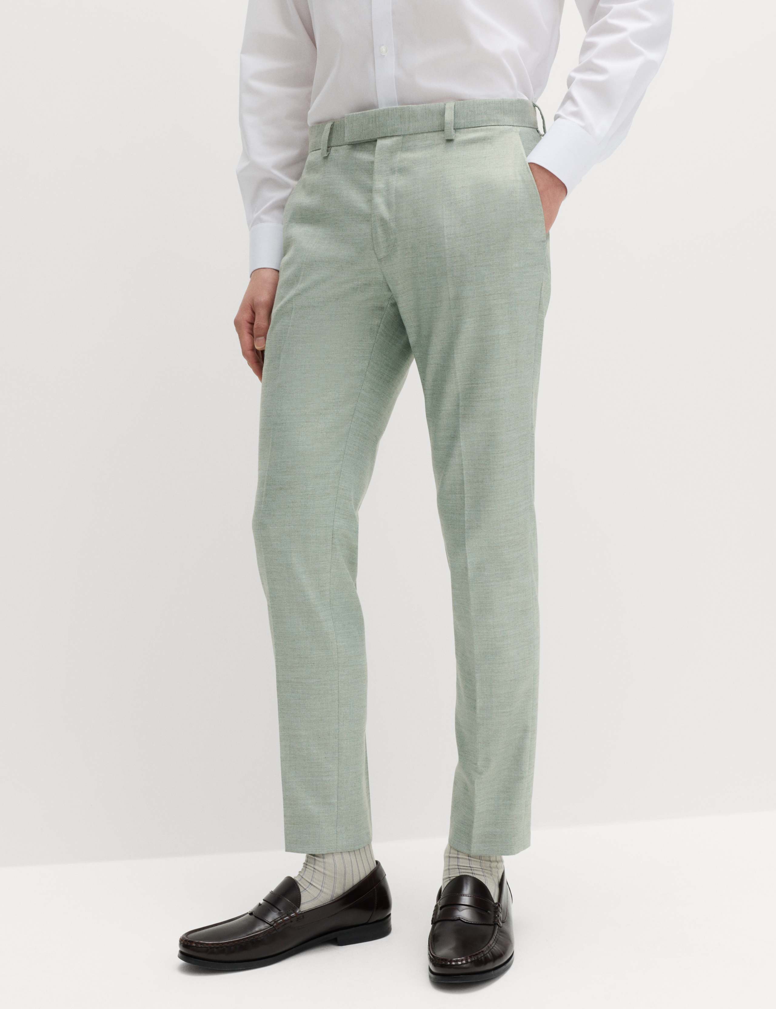 Slim Fit Textured Stretch Trousers