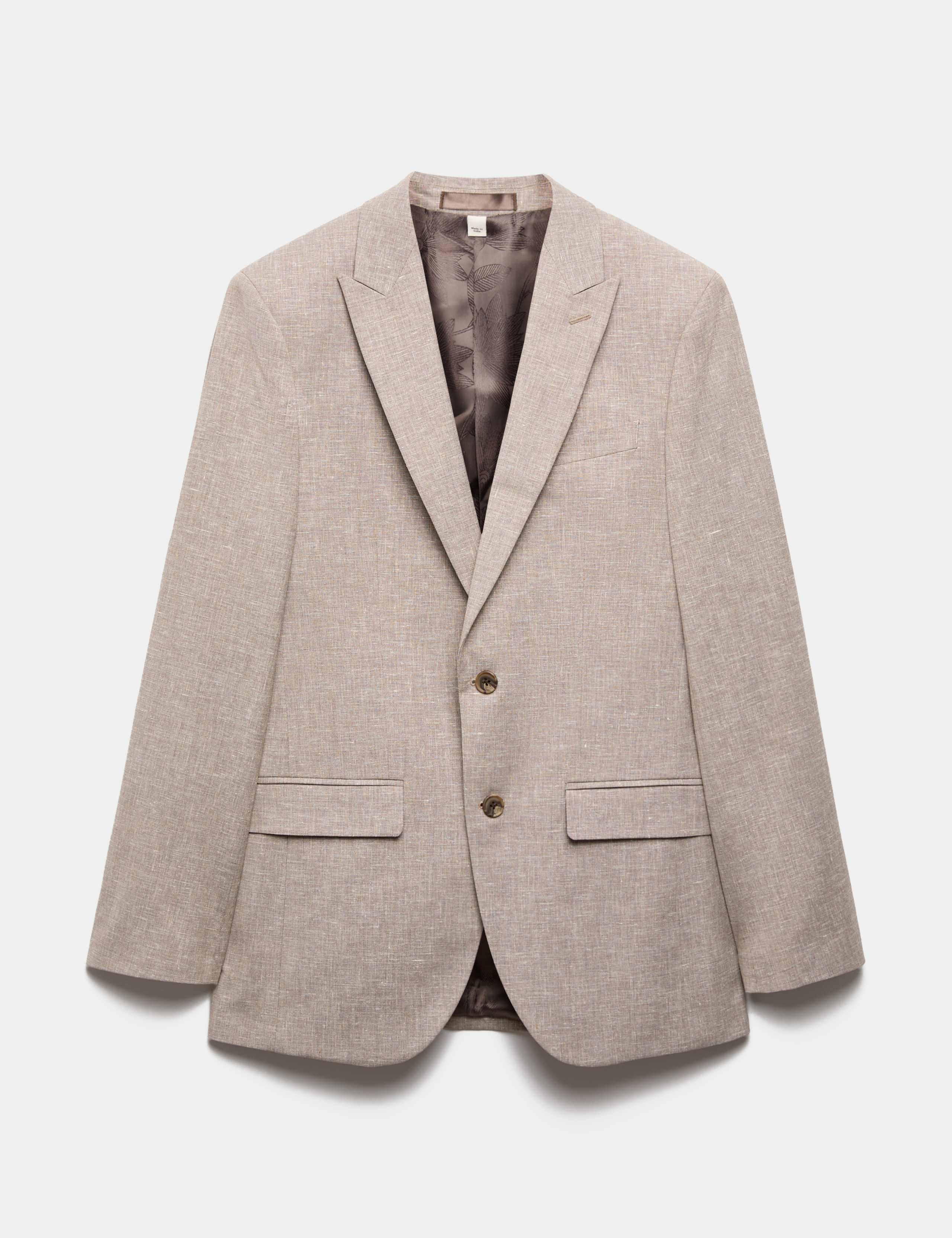 Slim Fit Linen Blend Stretch Suit Jacket