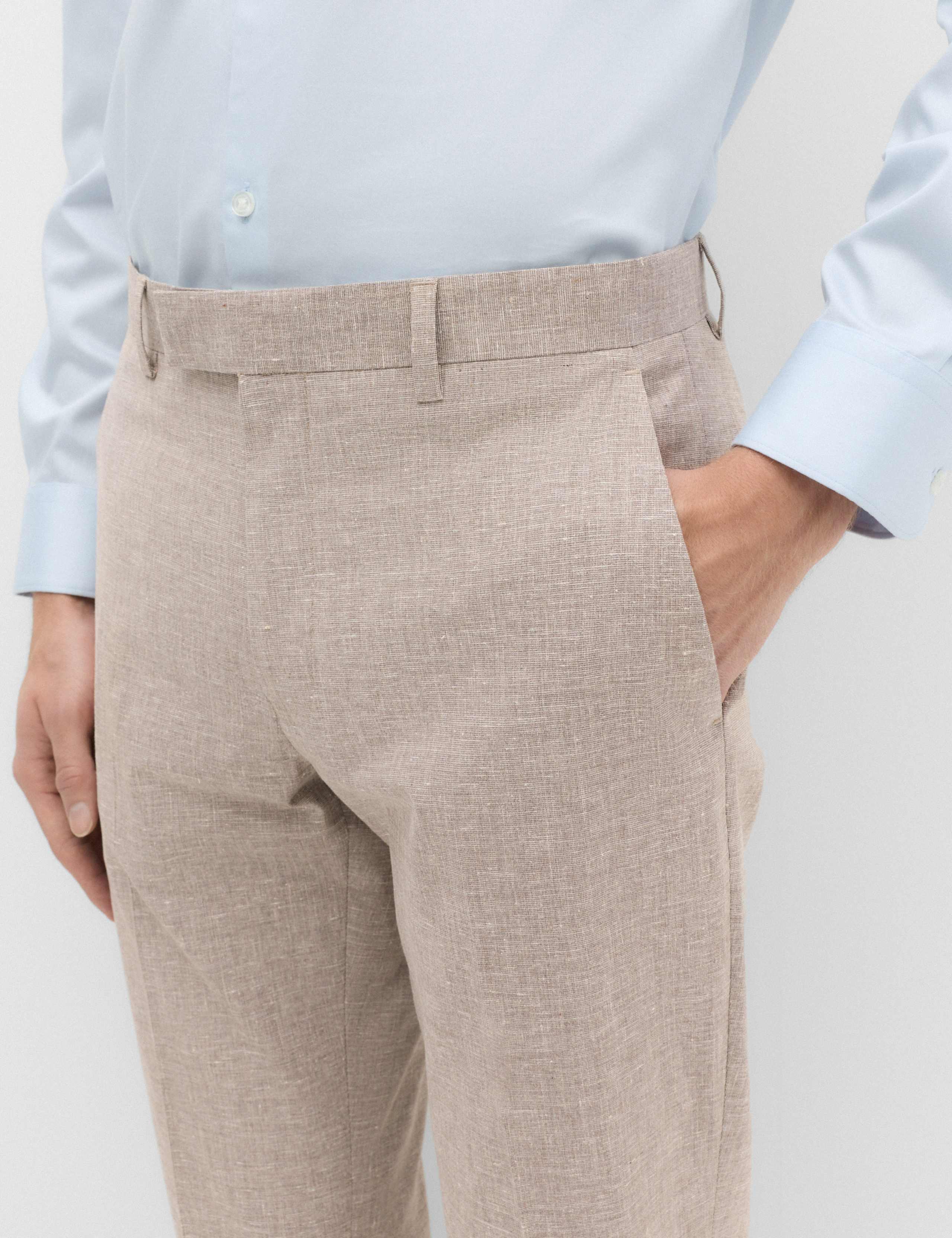 3 Piece Slim Fit Linen Blend Stretch Suit 4 of 9
