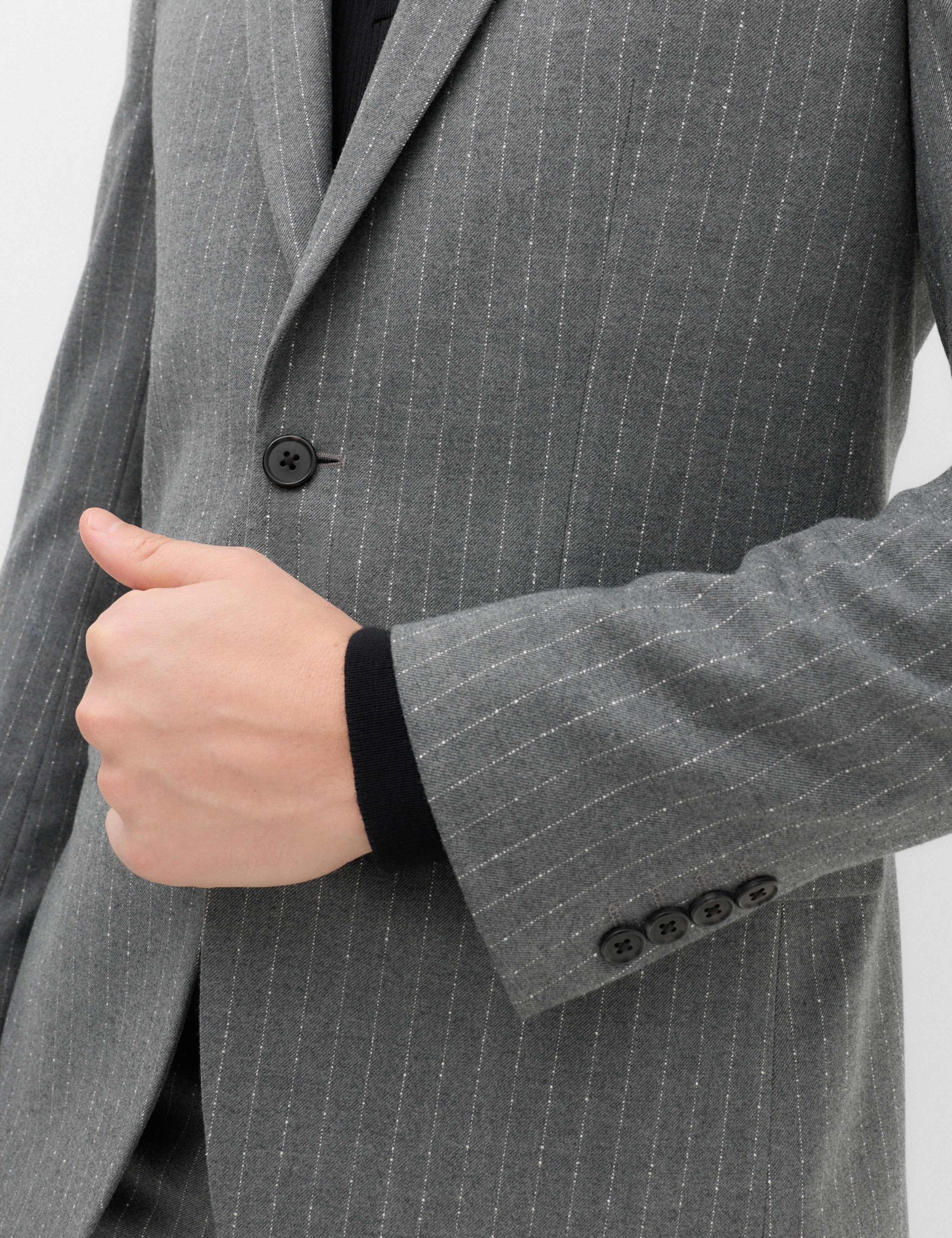 3 Piece Slim Fit Pin Stripe Stretch Suit 8 of 9