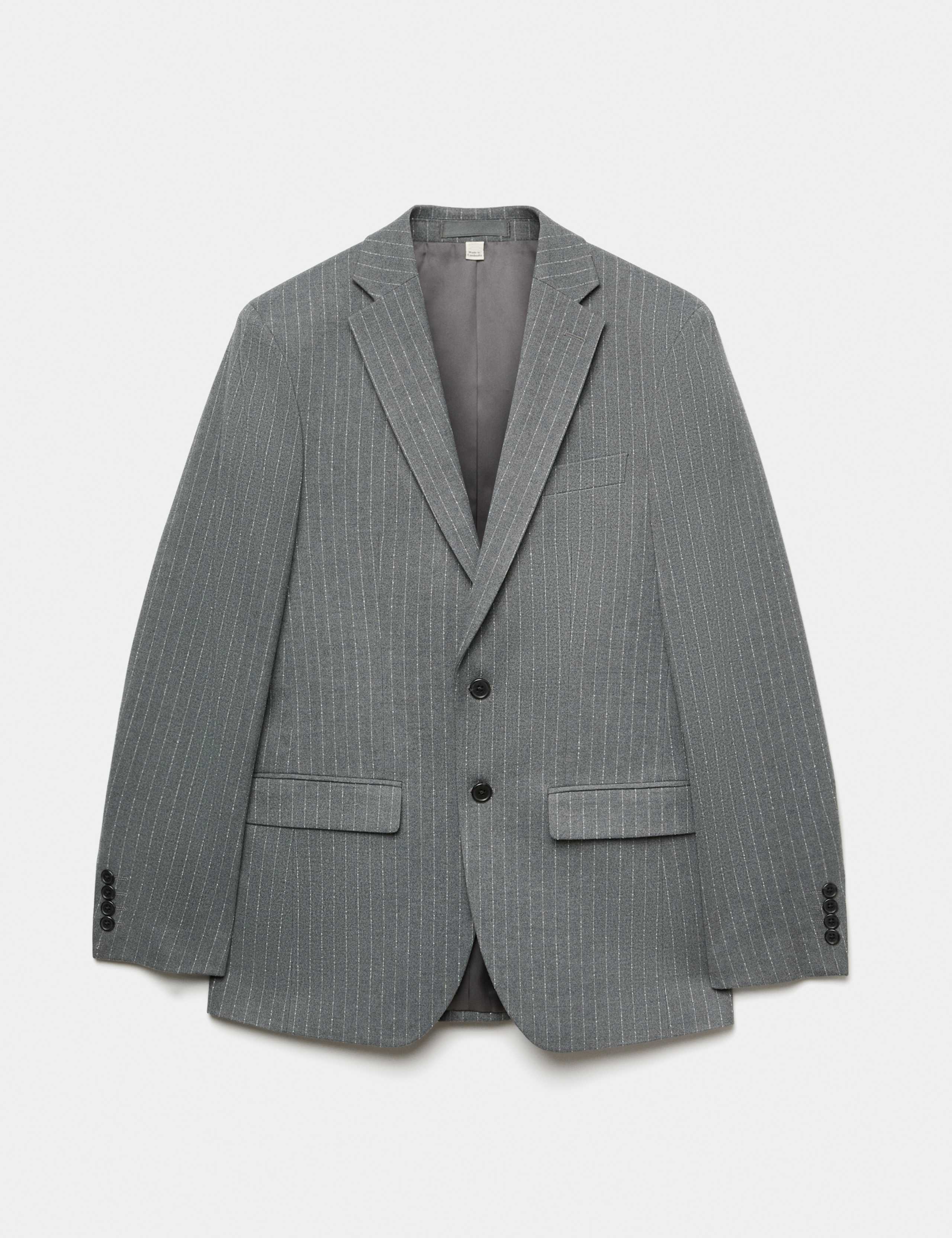 2 Piece Slim Fit Pin Stripe Stretch Suit 1 of 6