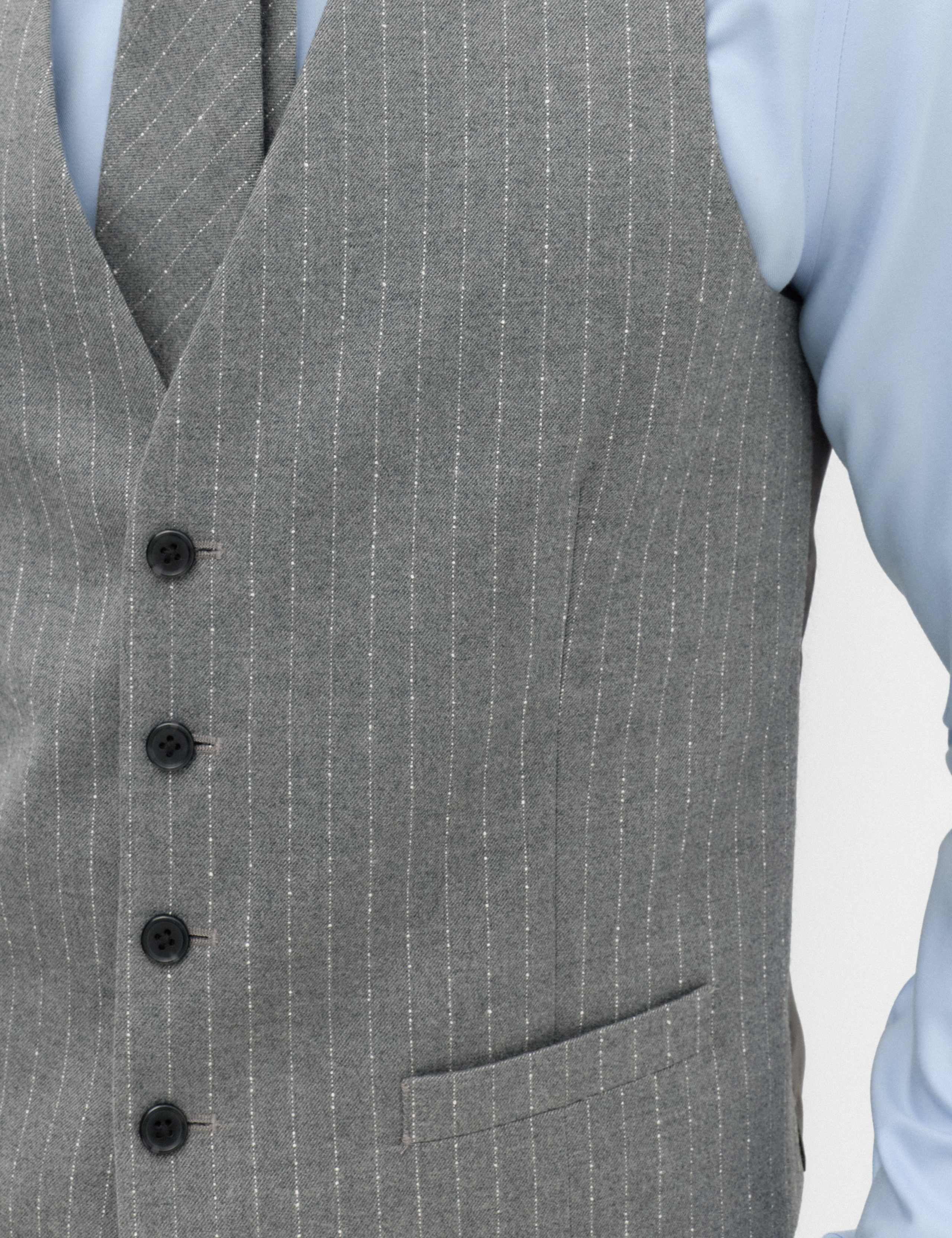 3 Piece Slim Fit Pin Stripe Stretch Suit 5 of 9
