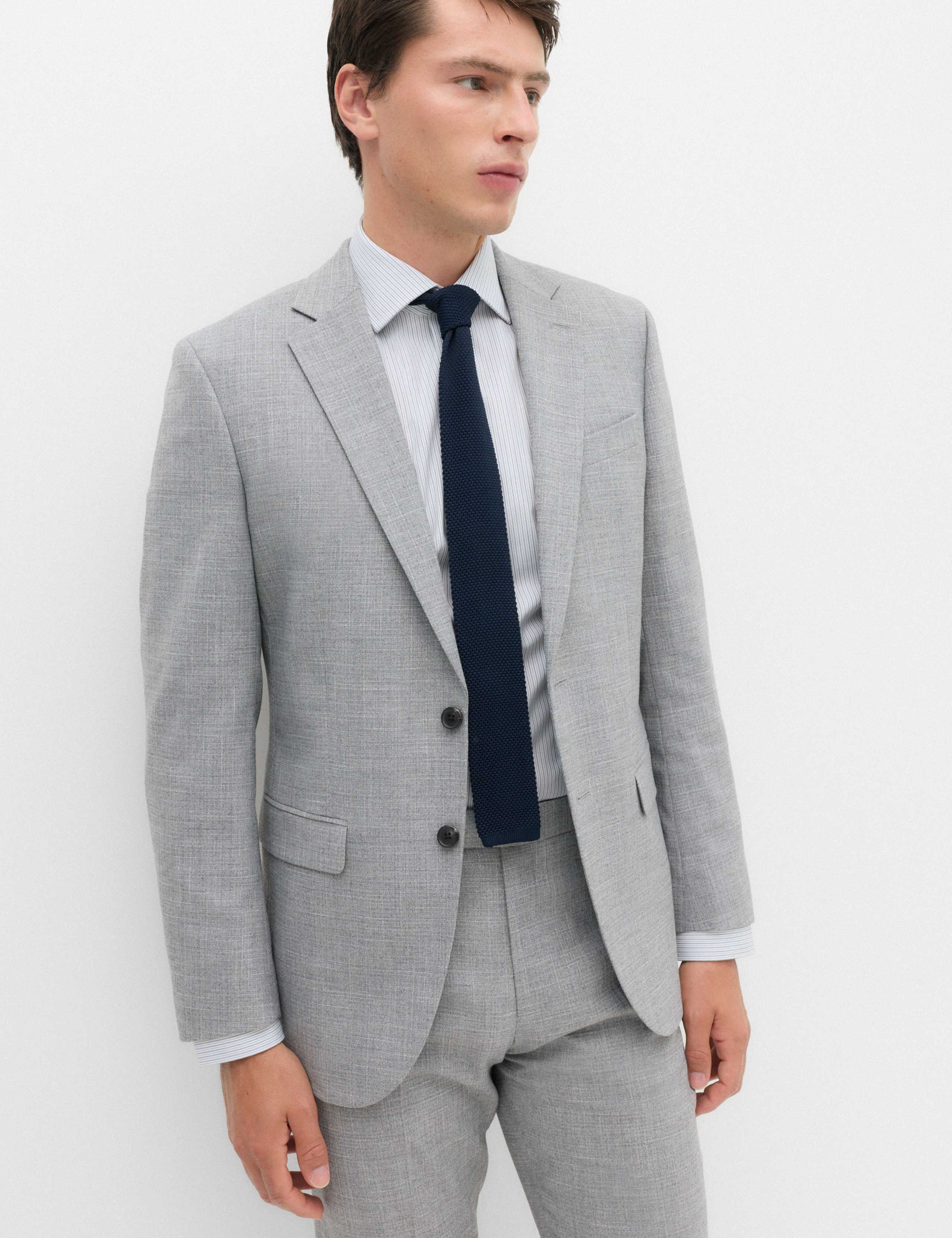 Regular Fit Textured Suit Jacket