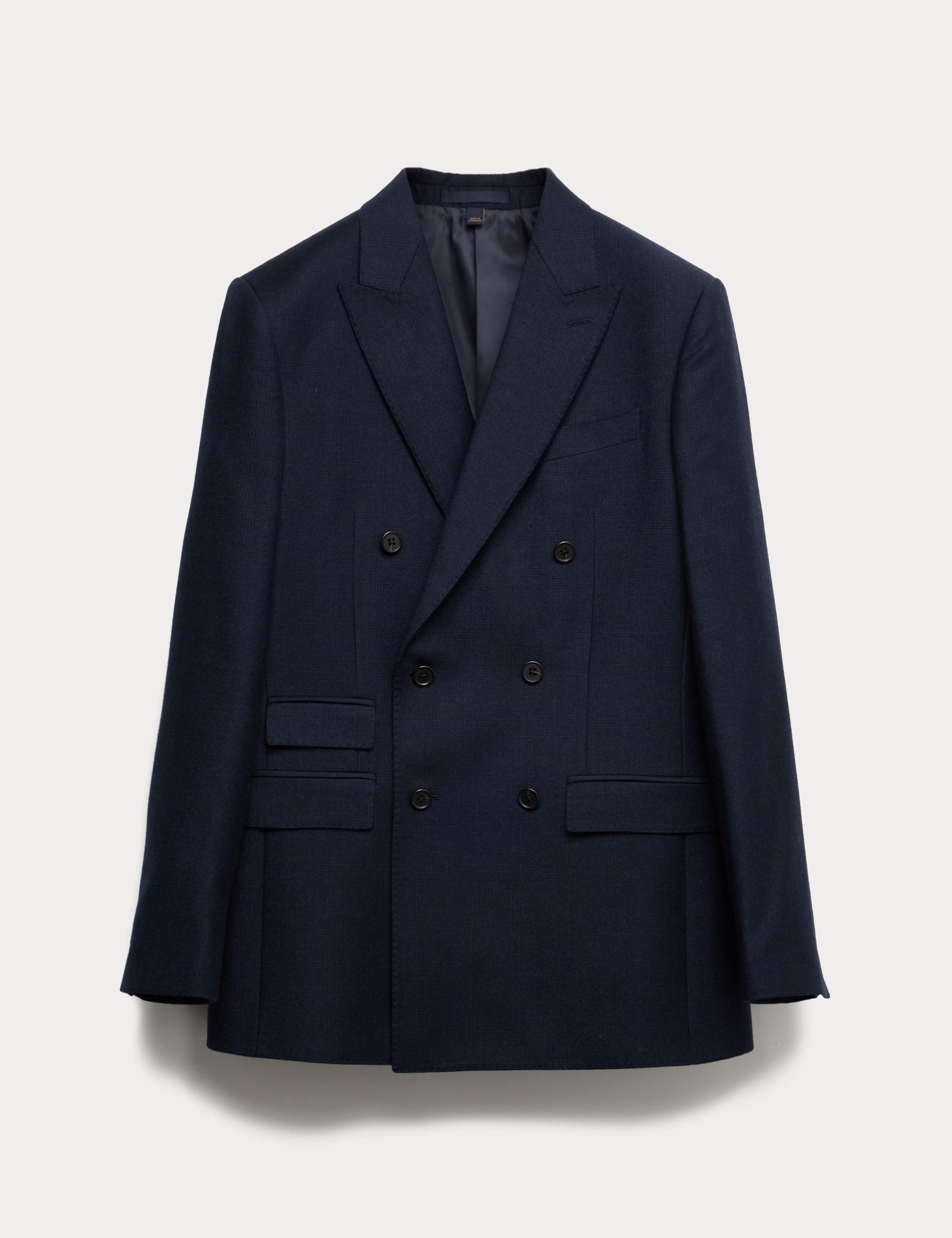 Slim Fit Pure Wool Checked Suit Jacket