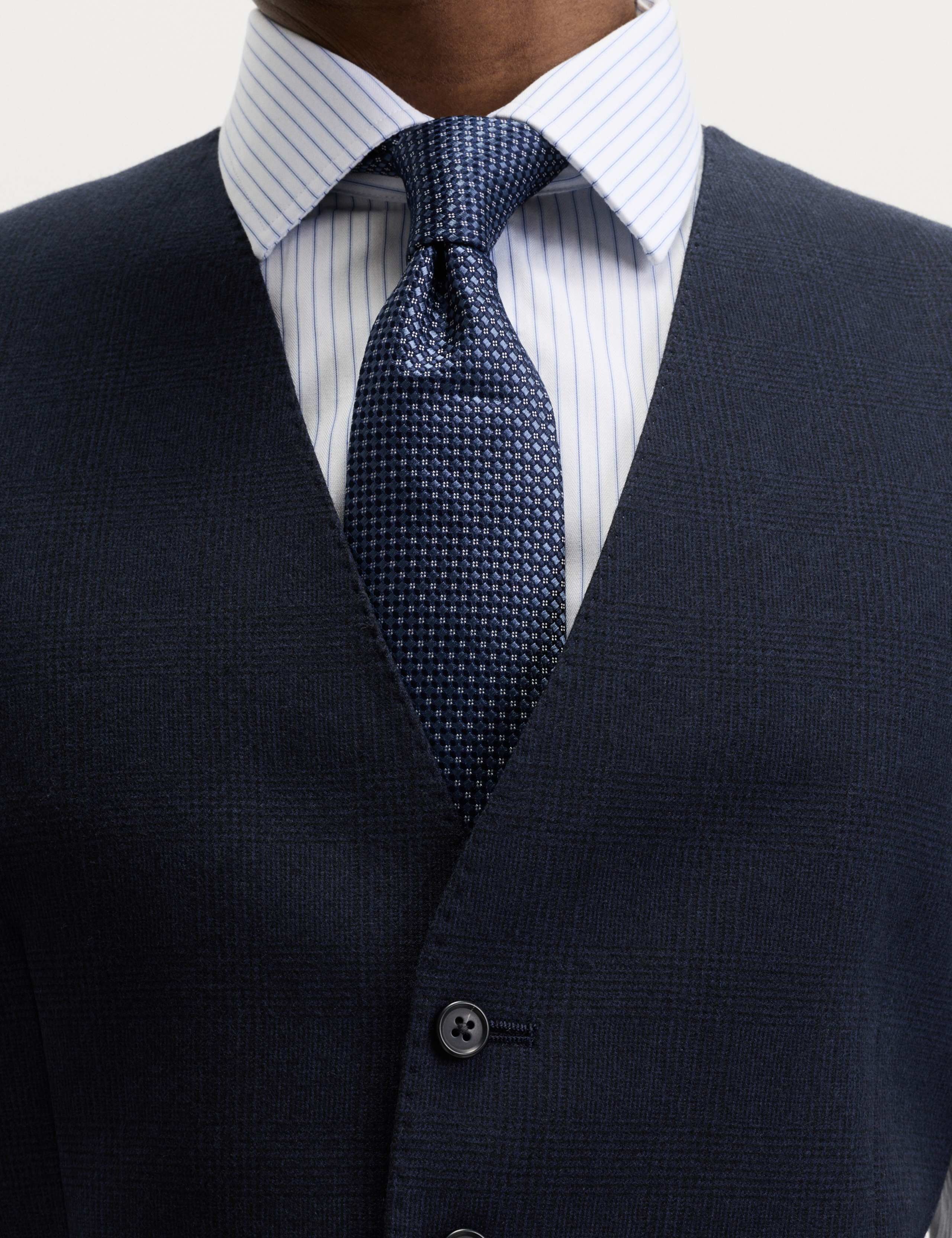 Slim Fit Pure Wool Checked Waistcoat