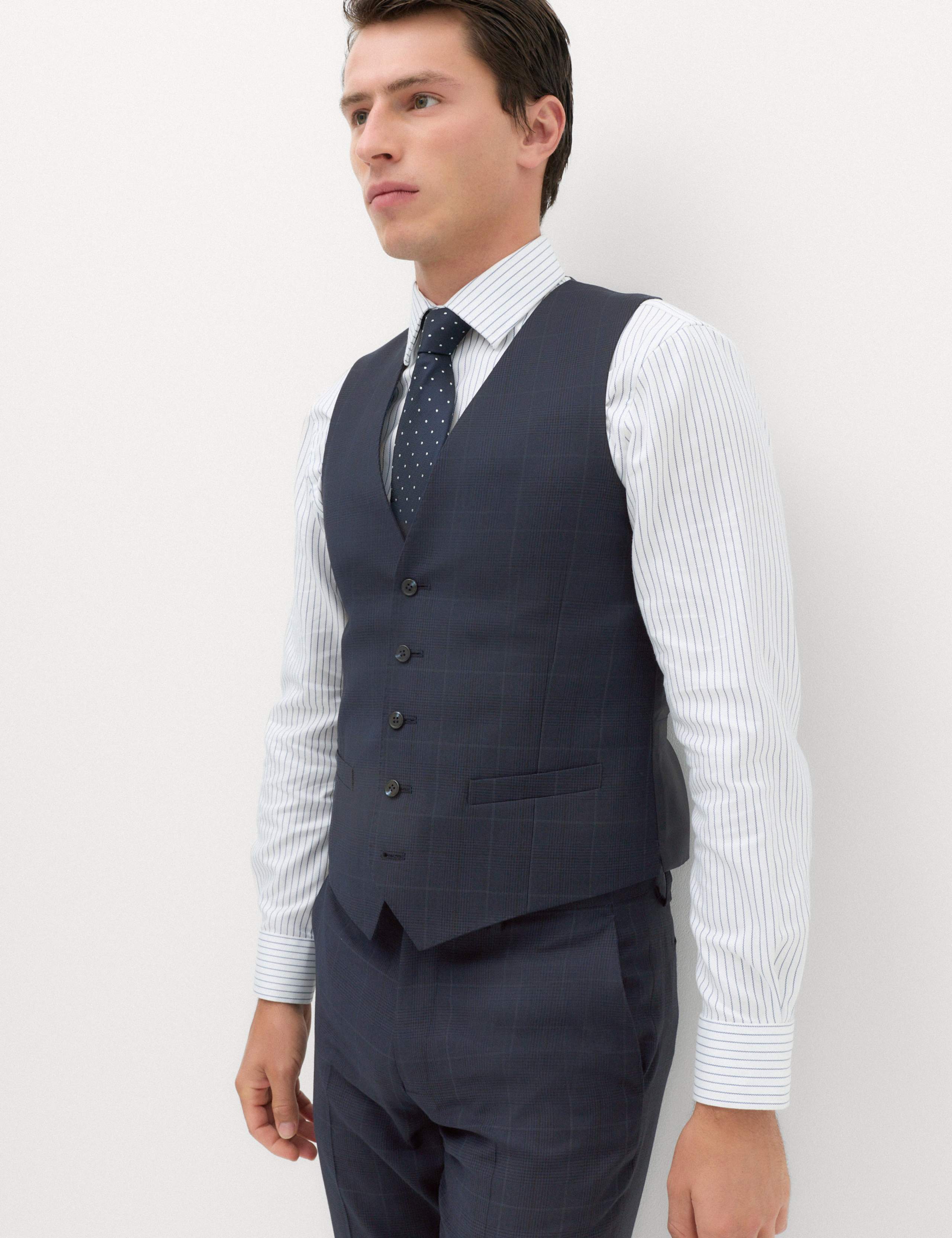Pure Wool Prince of Wales Check Waistcoat