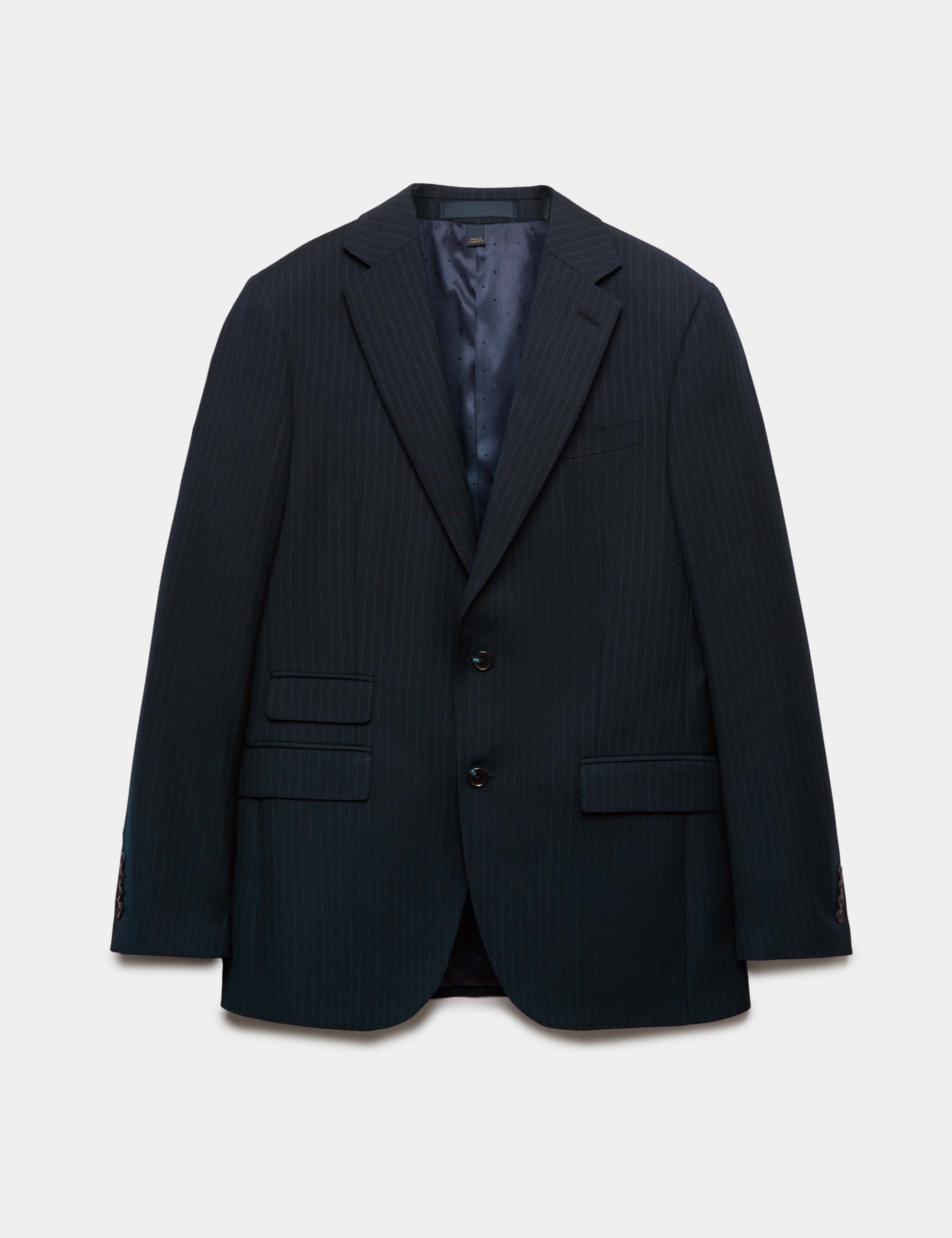 2 Piece Regular Fit Pure Wool Striped Suit 1 of 6
