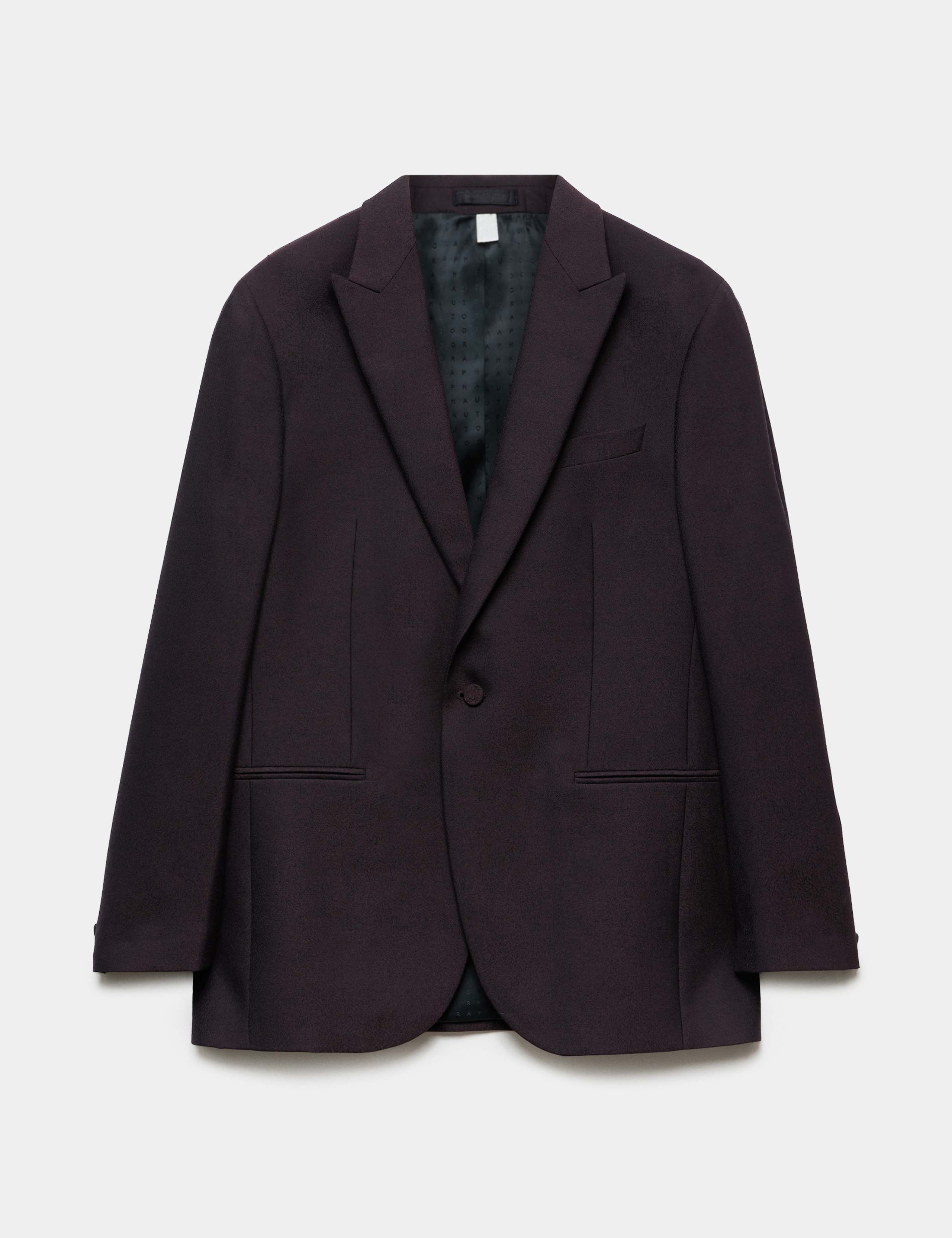 Tailored Fit Wool Blend Jacquard Blazer